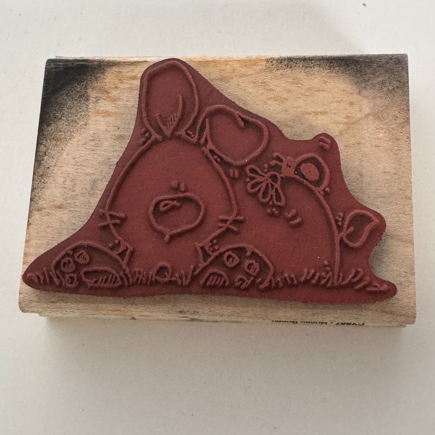 Whipper Snapper Wood Rubber Stamp Hunny Bunny Rabbit Ladybug Spring Animal CY867