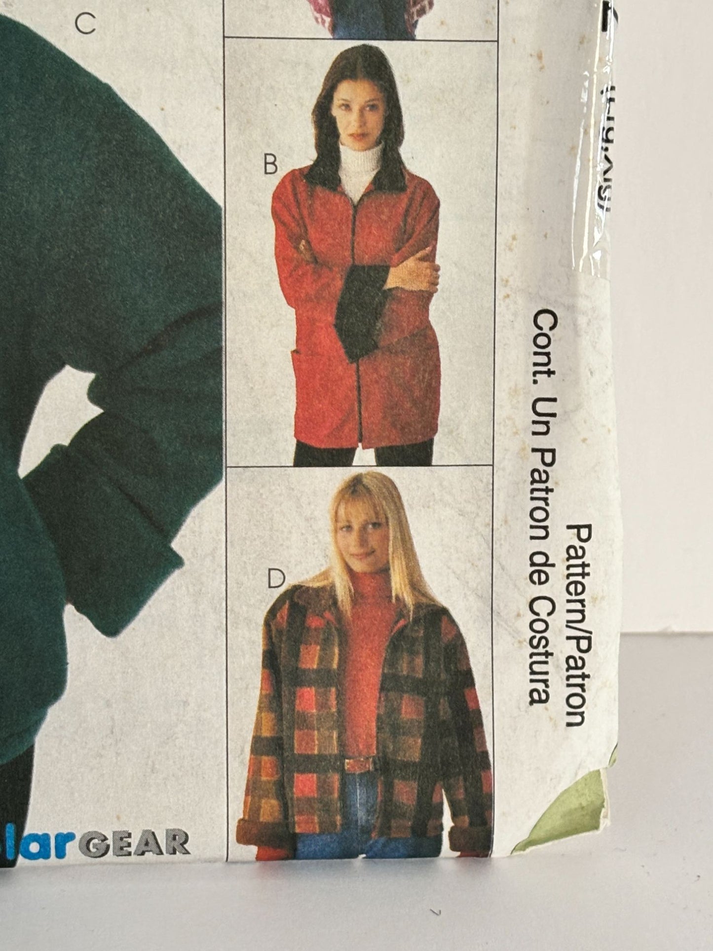 McCalls Sewing Pattern 9585 Fleece Boxy Jacket Lined Front Zipper L-XL 4-22 UC