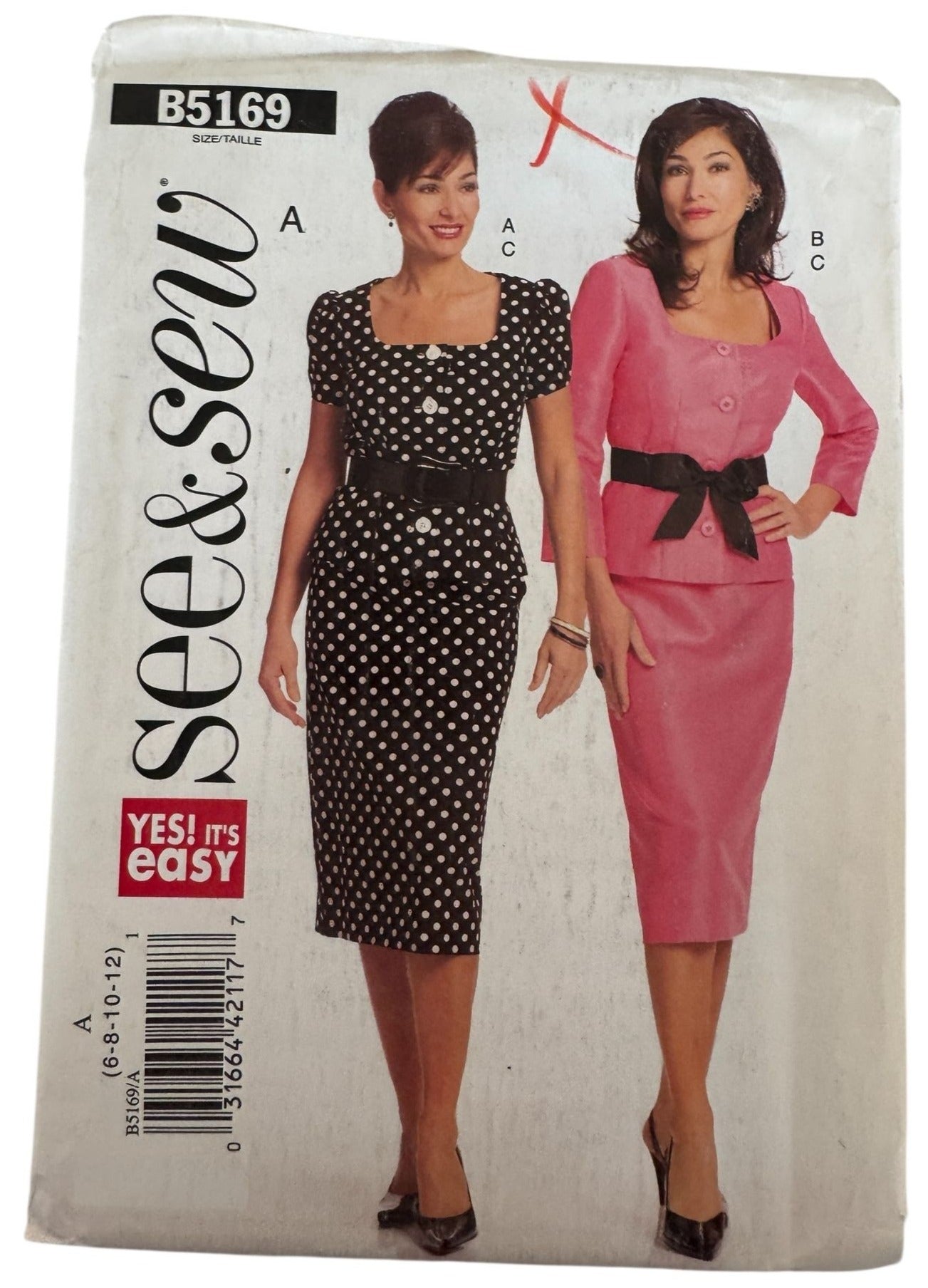 Butterick Sewing Pattern B5169 Work Top Skirt Outfit 6 8 10 12 See and Sew Uncut