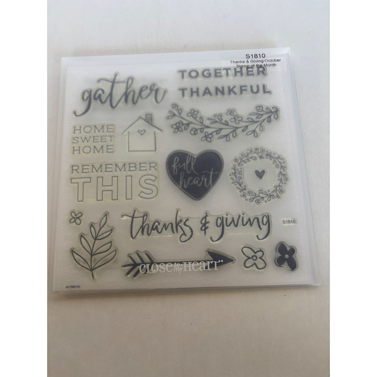 CTMH Acrylic Stamp Set Thanks and Giving October Thanksgiving Gather Together