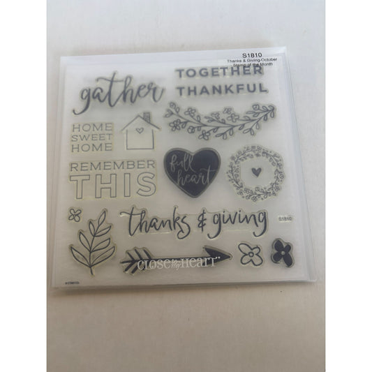 CTMH Acrylic Stamp Set Thanks and Giving October Thanksgiving Gather Together