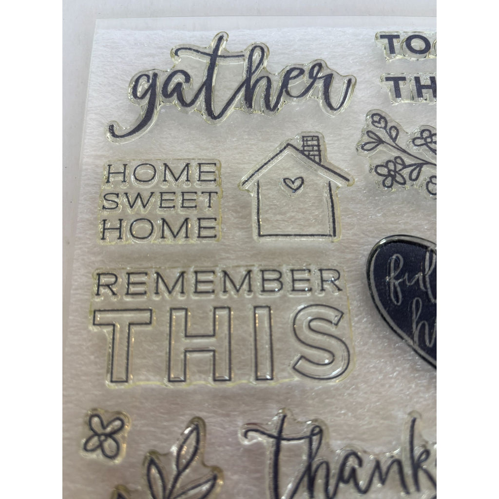 CTMH Acrylic Stamp Set Thanks and Giving October Thanksgiving Gather Together