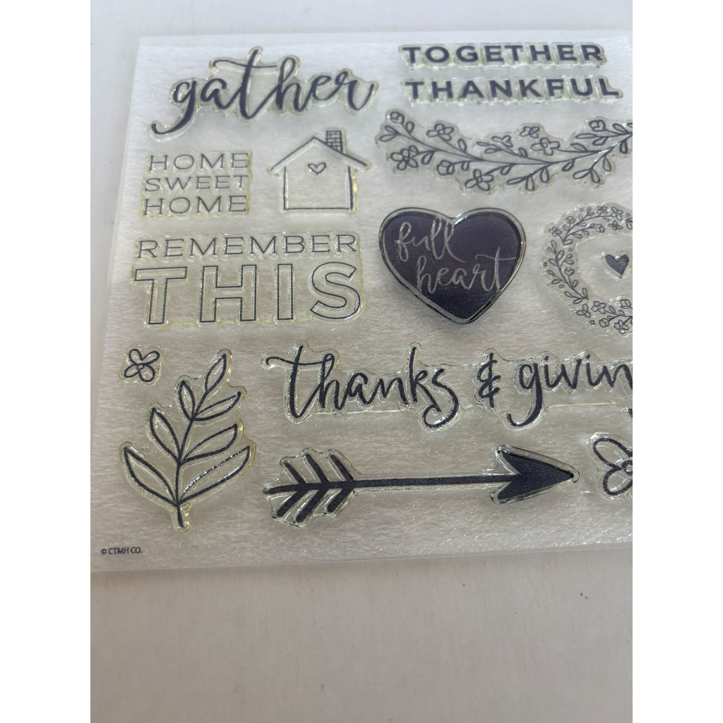 CTMH Acrylic Stamp Set Thanks and Giving October Thanksgiving Gather Together