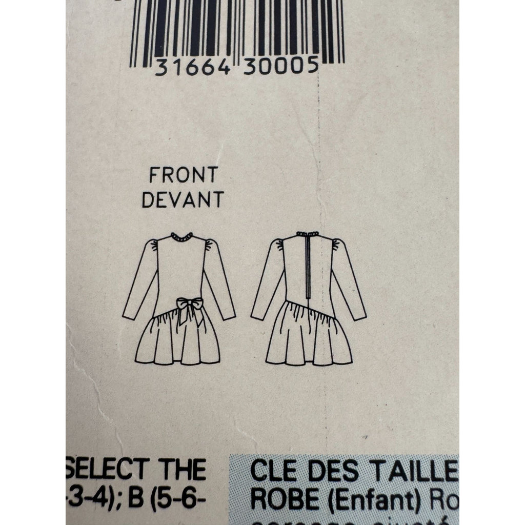 Butterick Sewing Pattern 6910 Girls Dress Easy See and Sew Dirndl Skirt 2 3 4 UC