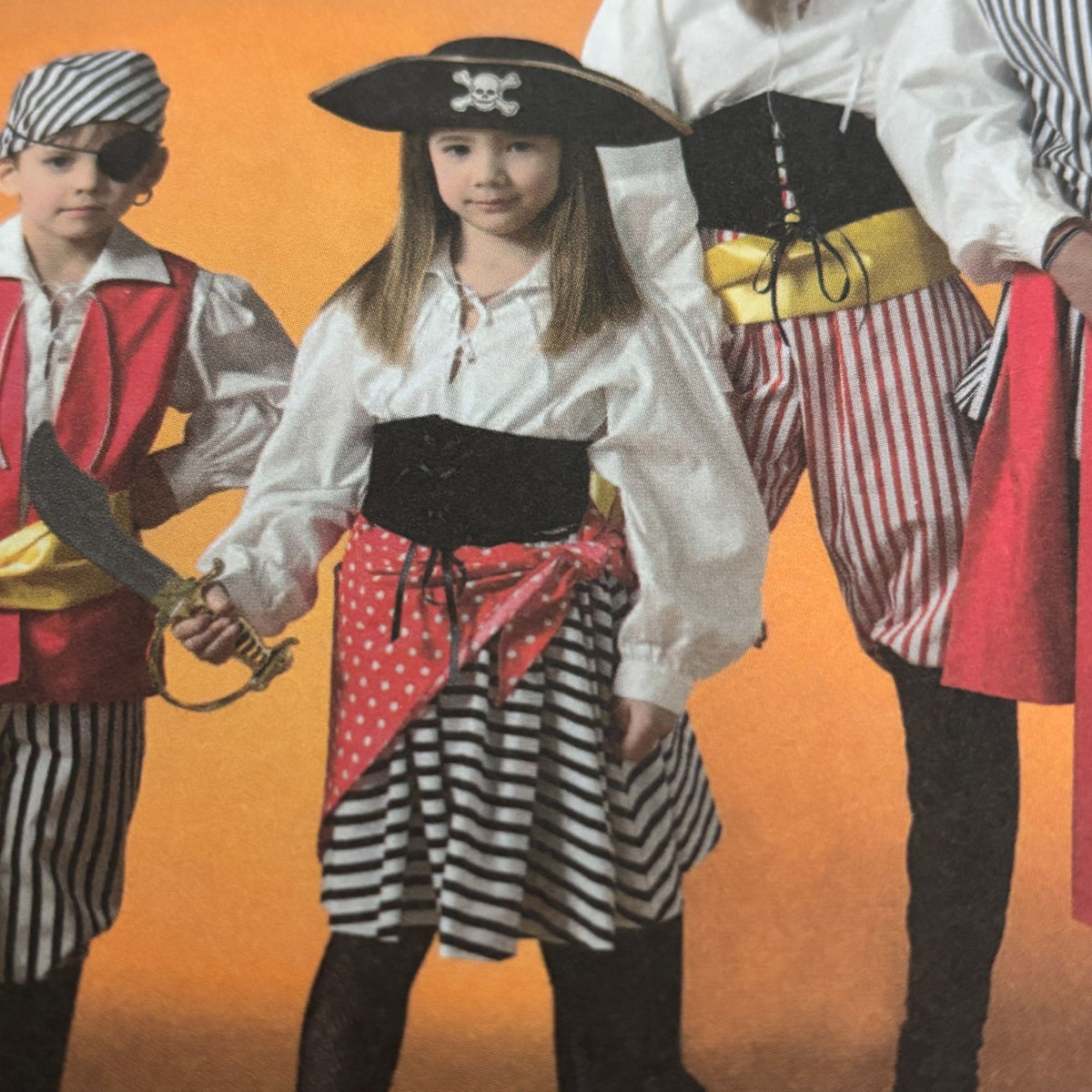 McCalls Sewing Pattern M4952 Pirate Costume Halloween Boys Girls Buccaneer Renaissance Uncut Kids 3-8