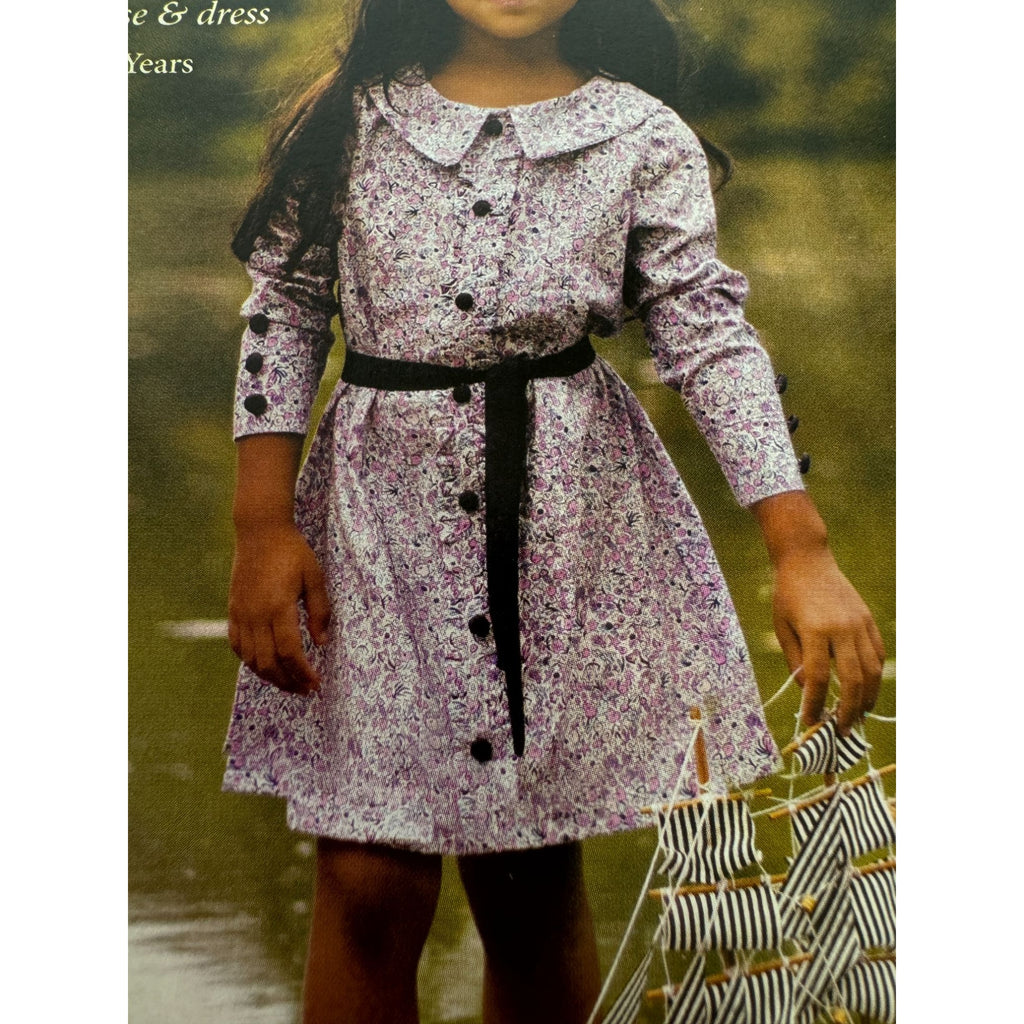 Violette Field Threads Sewing Pattern F747 Josephine Pintucked Blouse Dress UC