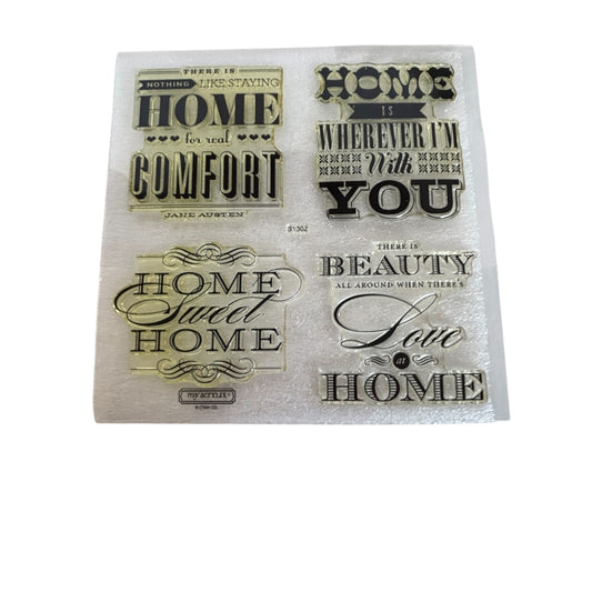 CTMH Acrylic Stamp Set Home Sweet Home Jane Austen Quote House My Acrylix S1302
