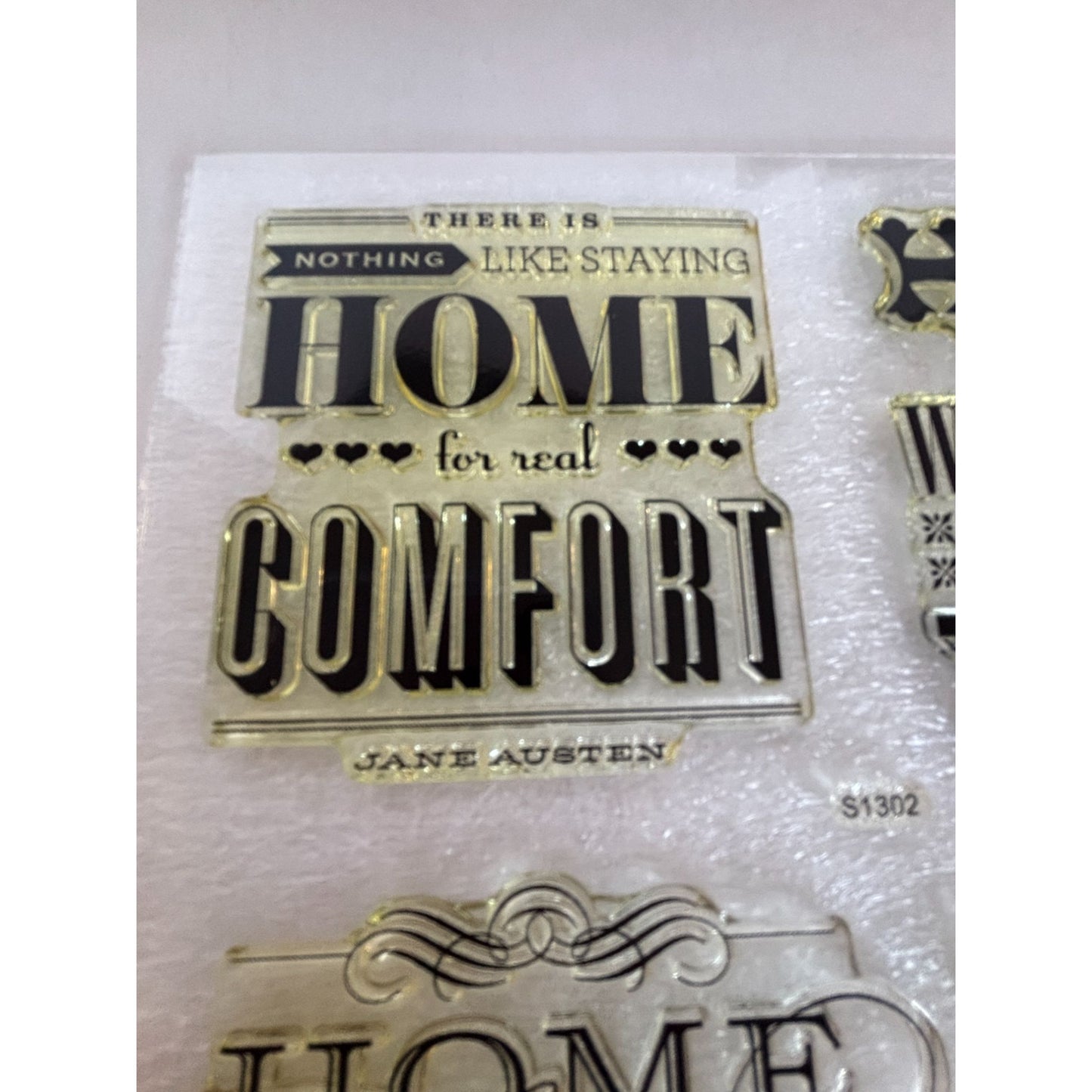 CTMH Acrylic Stamp Set Home Sweet Home Jane Austen Quote House My Acrylix S1302