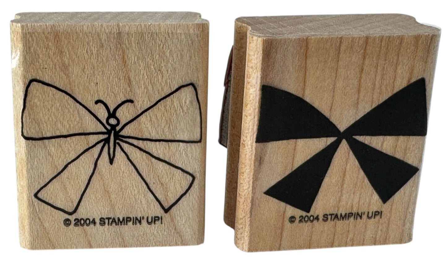Stampin Up Rubber Stamps Butterfly Bow Nature 2 Step Spring Card Making Wooden