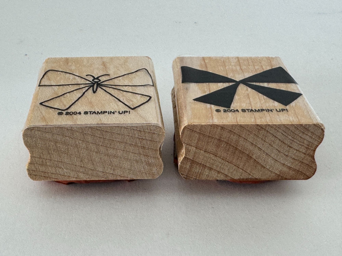 Stampin Up Rubber Stamps Butterfly Bow Nature 2 Step Spring Card Making Wooden