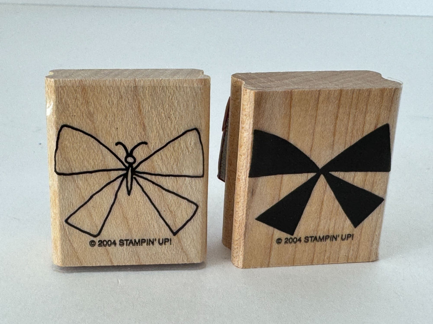 Stampin Up Rubber Stamps Butterfly Bow Nature 2 Step Spring Card Making Wooden