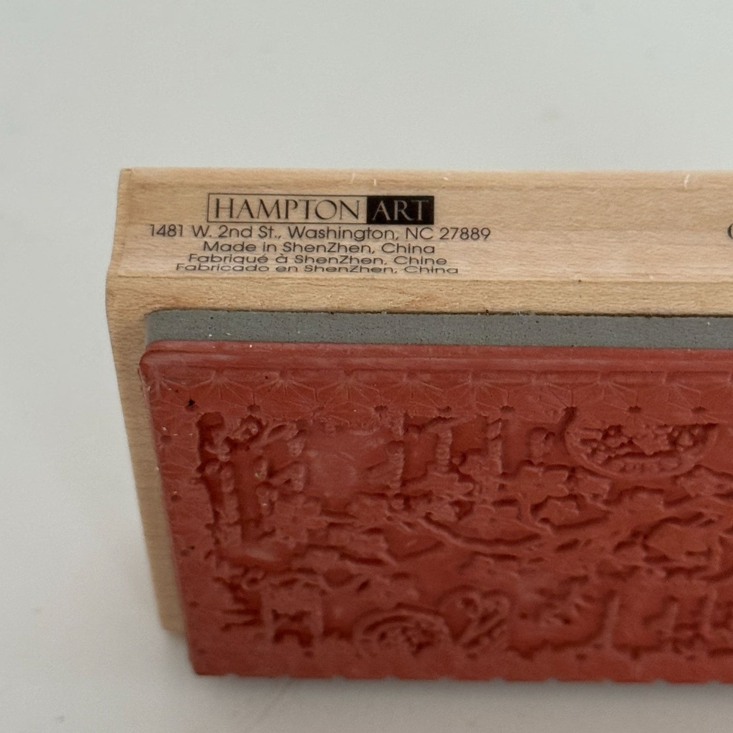 Hampton Art Rubber Wood Stamp Cherry Blossoms Branch Postmark Asian Theme Spring