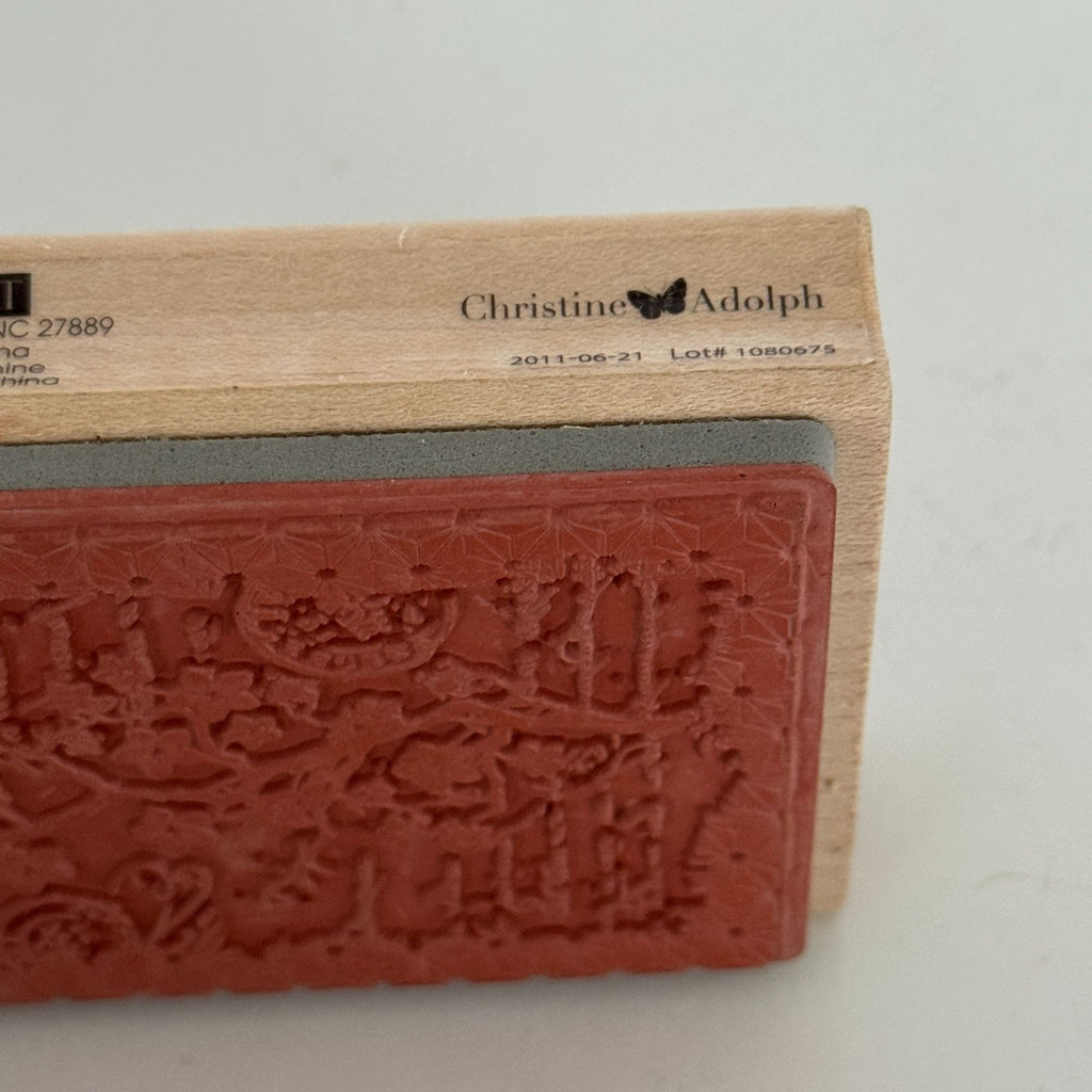 Hampton Art Rubber Wood Stamp Cherry Blossoms Branch Postmark Asian Theme Spring