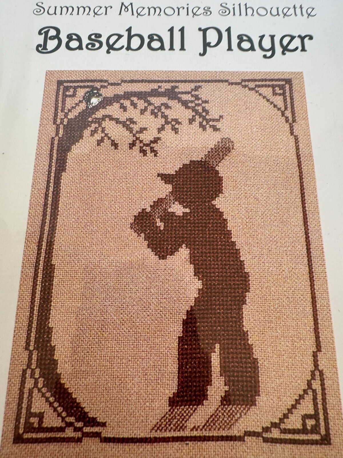 Baseball Player Cross Stitch Pattern Summer Memories Silhouette Heart Charm Boy Sports Decor
