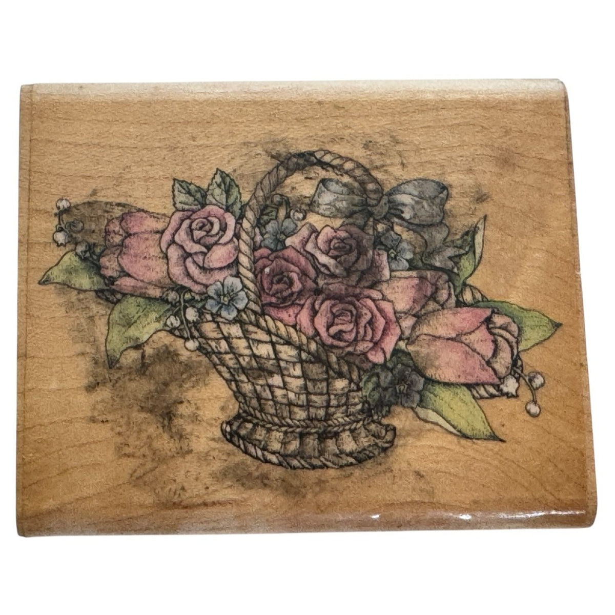 Rubber Stampede Rubber Stamp Romantic Flower Basket Mothers Day Cardmaking Roses
