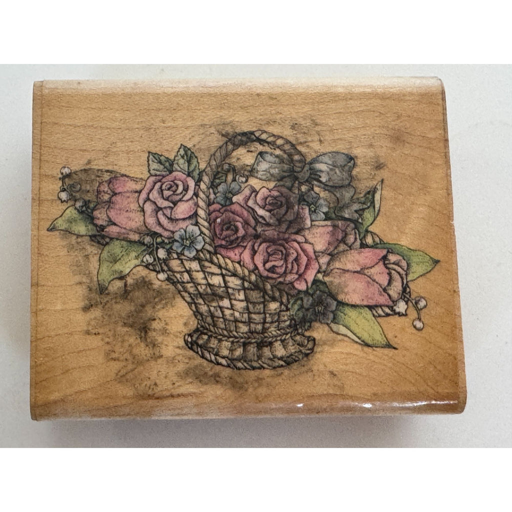Rubber Stampede Rubber Stamp Romantic Flower Basket Mothers Day Cardmaking Roses