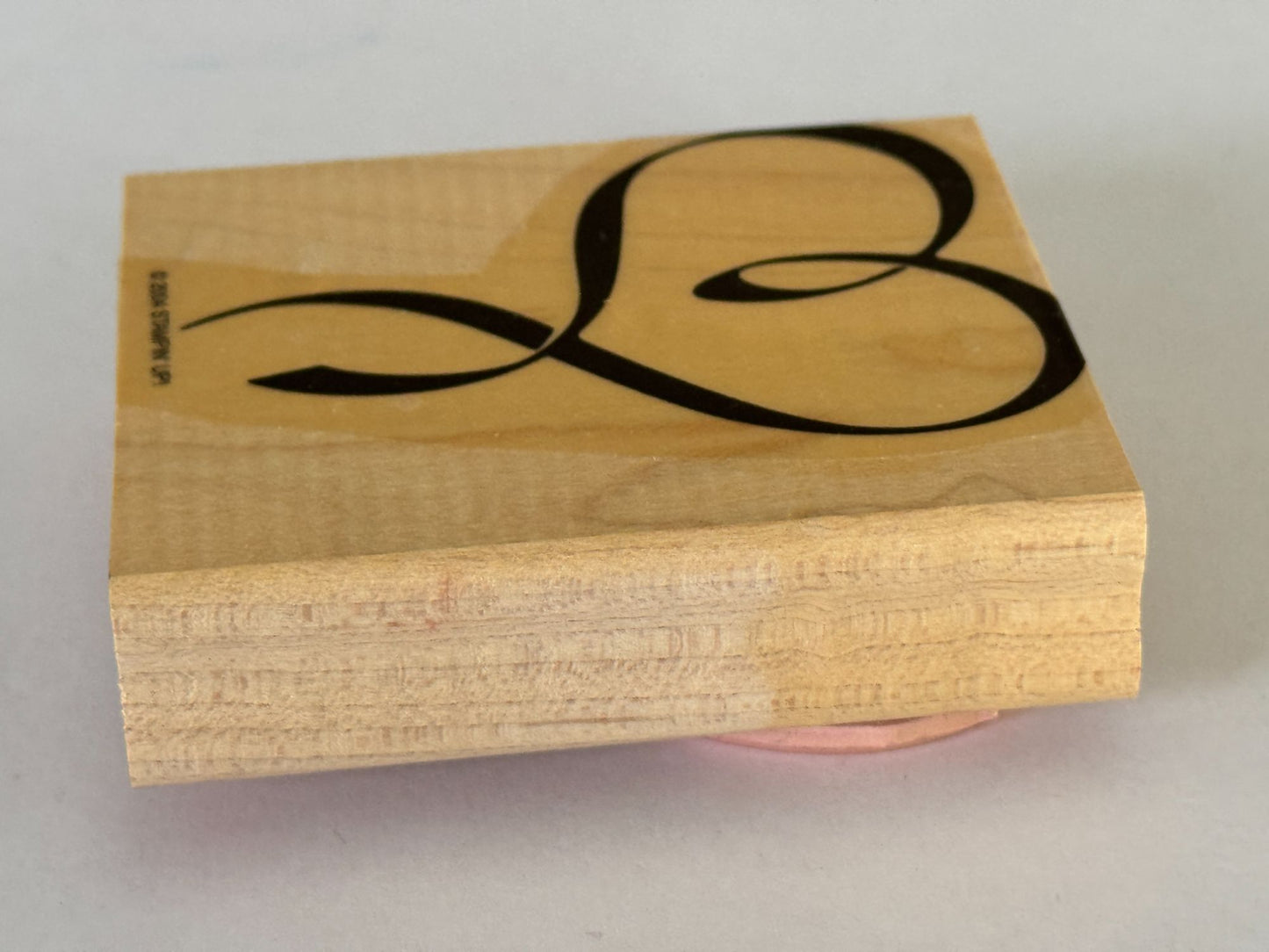 Stampin Up Rubber Stamp Heart Ribbon Valentines Day Card Making Craft Love Wood