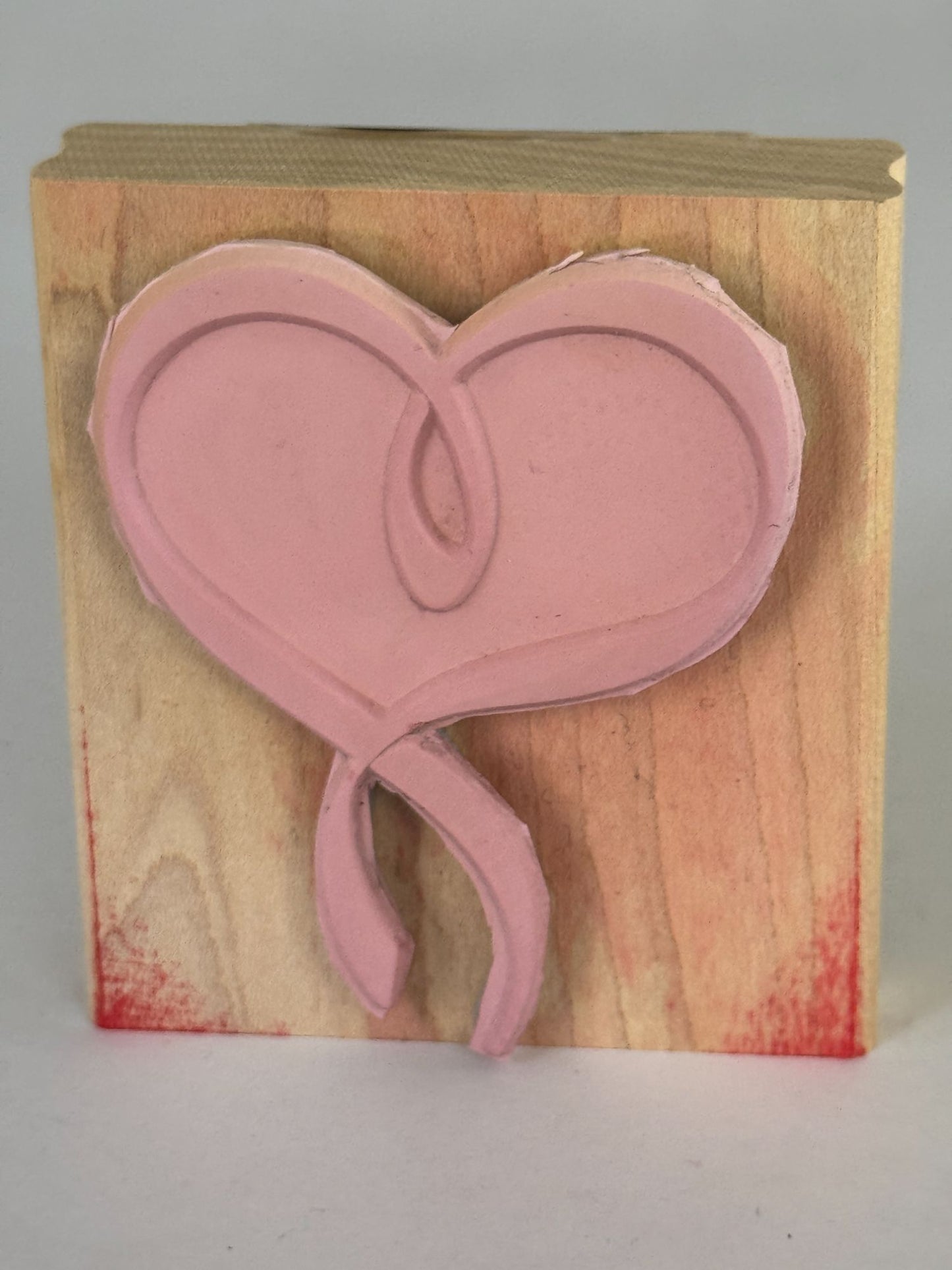 Stampin Up Rubber Stamp Heart Ribbon Valentines Day Card Making Craft Love Wood