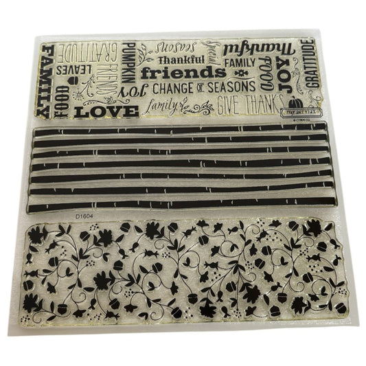 CTMH My Acrylix Acrylic Stamps Season of Thanks Thanksgiving Backgrounds Acorns