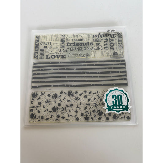 CTMH My Acrylix Acrylic Stamps Season of Thanks Thanksgiving Backgrounds Acorns