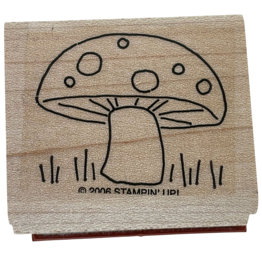 Stampin Up Wood Rubber Stamp Mushroom Forest Food Forage Woodland Toadstool
