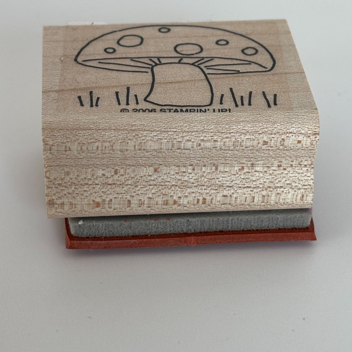 Stampin Up Wood Rubber Stamp Mushroom Forest Food Forage Woodland Toadstool