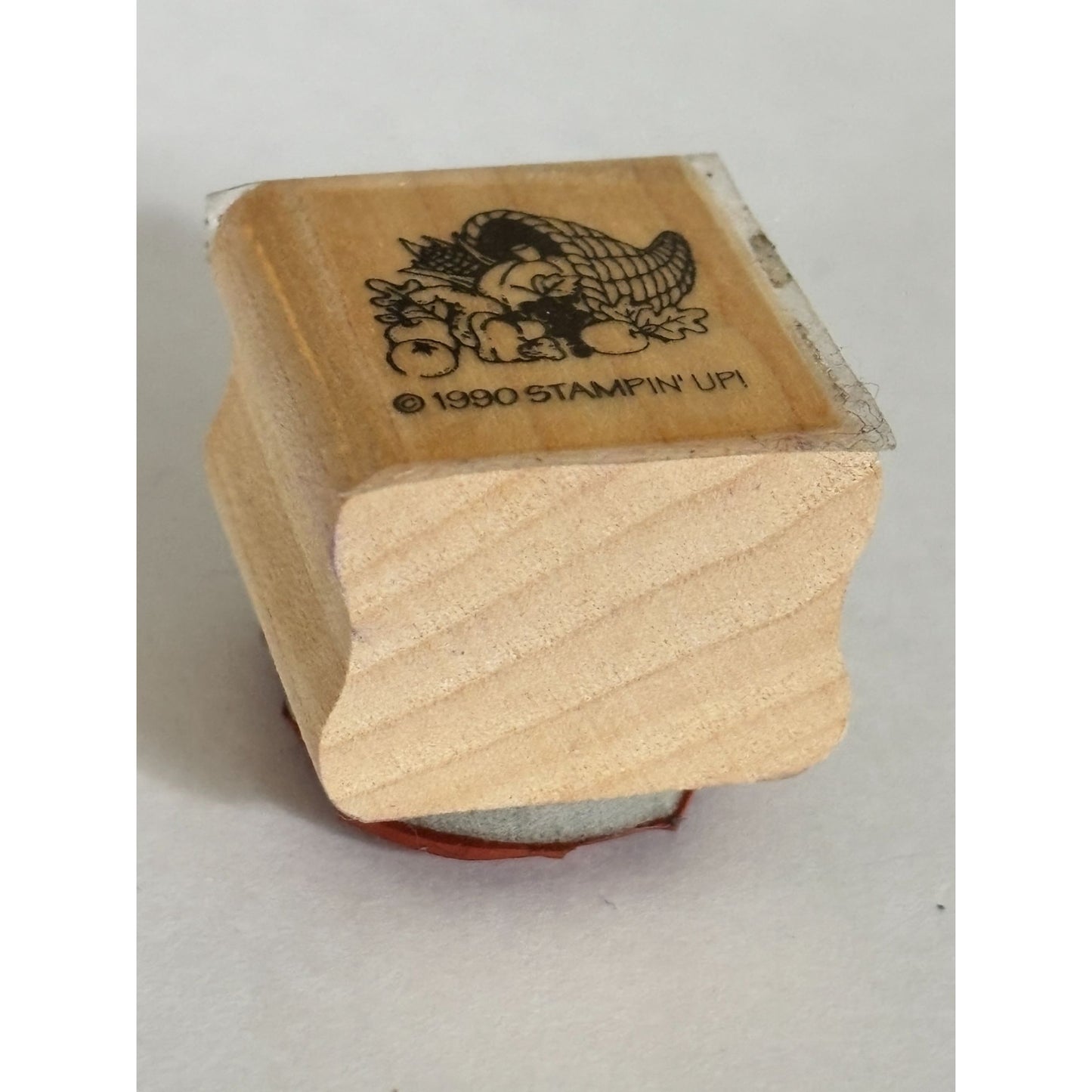 Stampin Up Rubber Stamp Cornucopia Fall Harvest Thanksgiving Cardmaking Craft Wood Mounted
