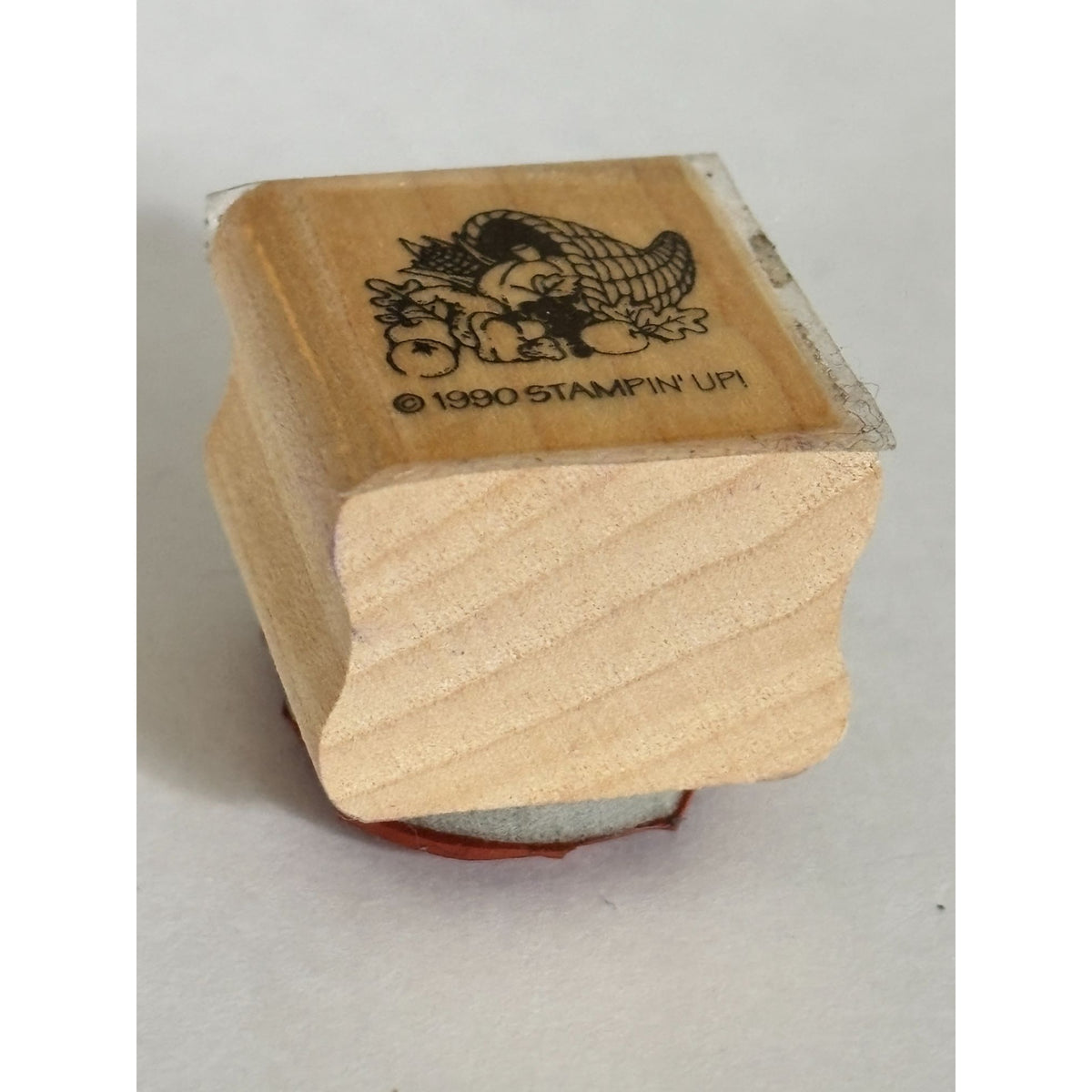 Stampin Up Rubber Stamp Cornucopia Fall Harvest Thanksgiving Cardmaking Craft Wood Mounted