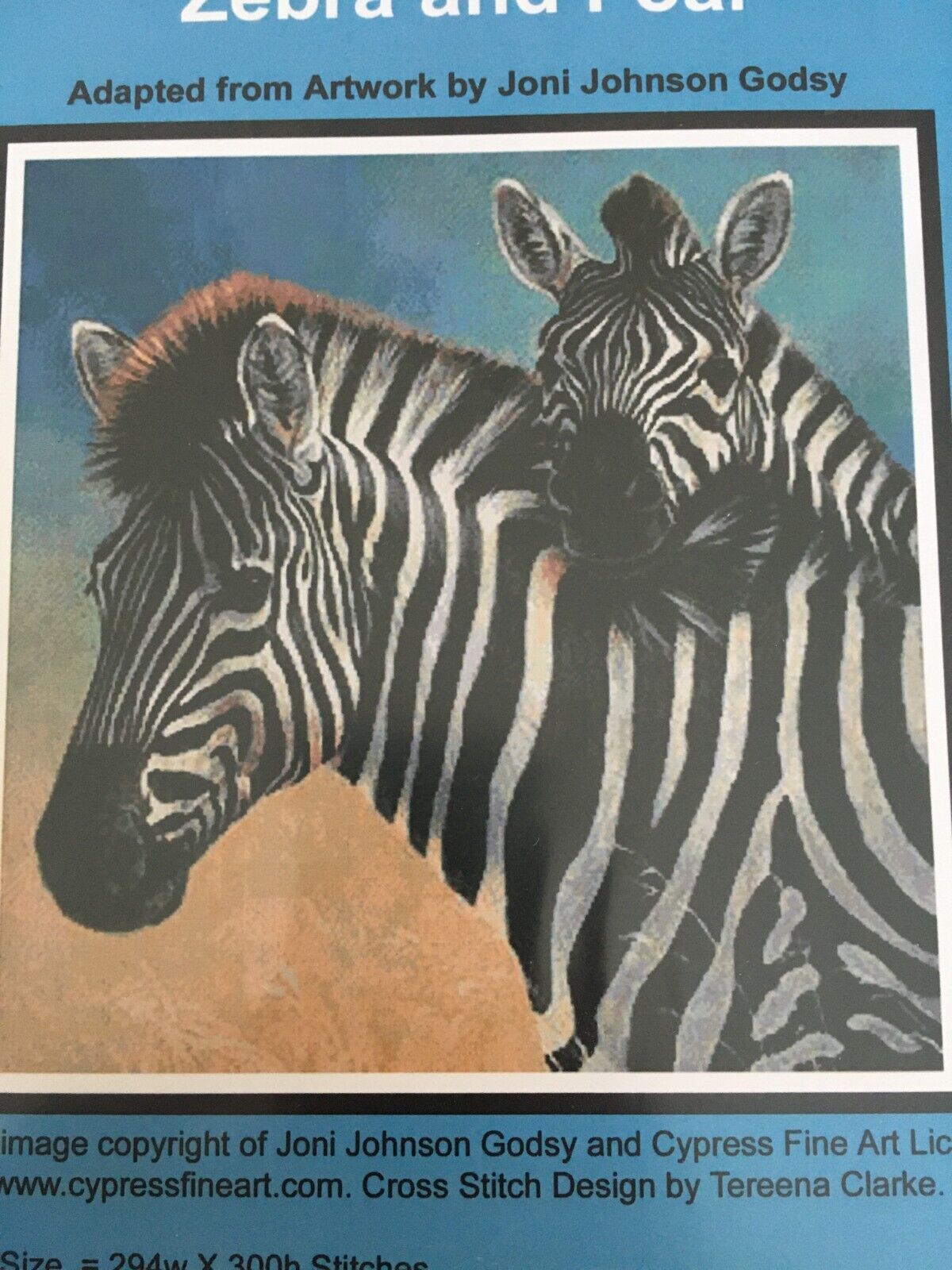 Artecy Cross Stitch Pattern Zebra and Foal Wild Animal Family Wildlife Safari Nature Africa