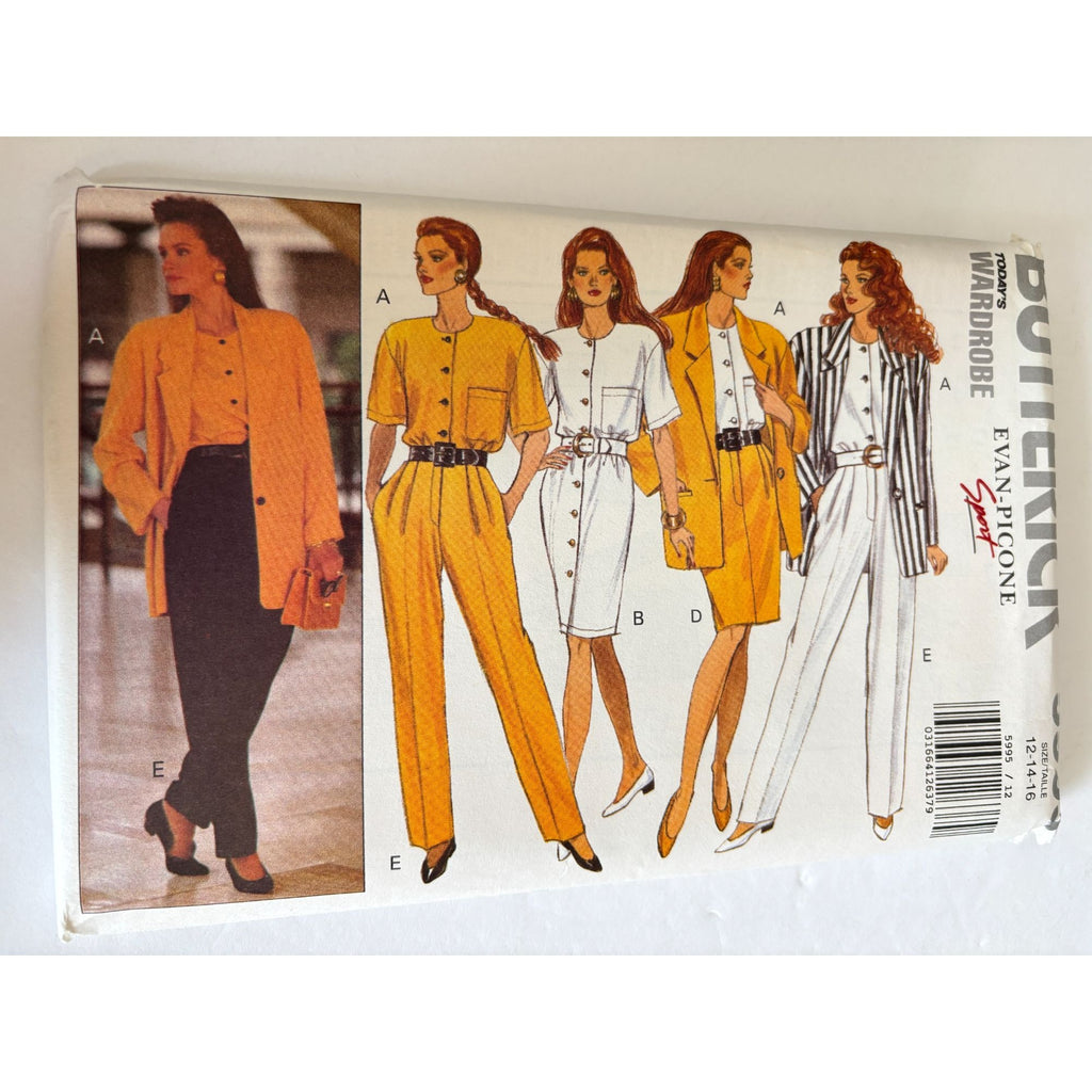 Butterick Sewing Pattern 5995 Misses Jacket Dress Blouse Skirt Pants Career UC