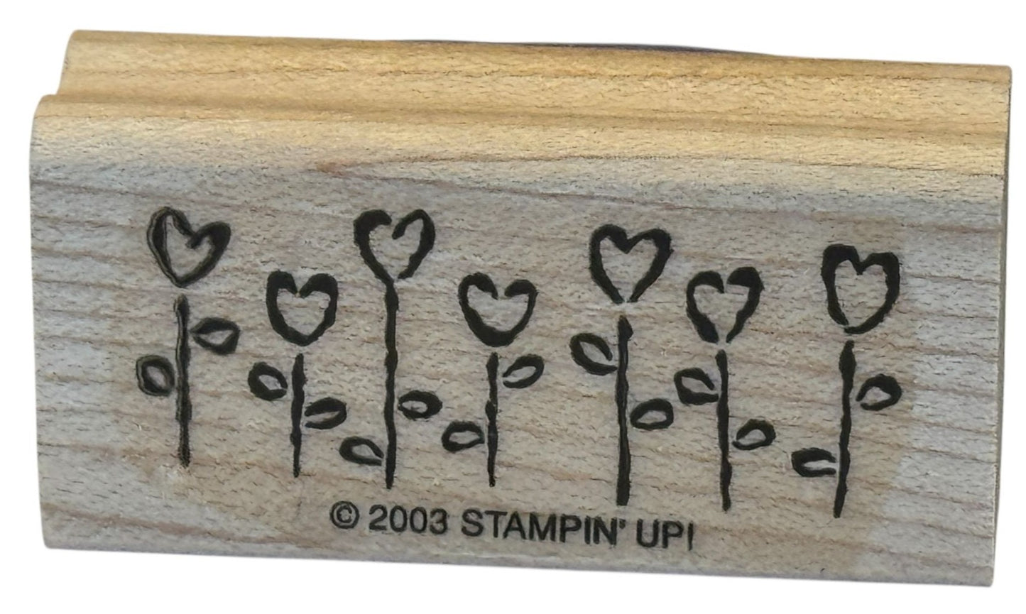 Stampin Up Rubber Stamp Heart Shaped Flowers Valentines Day Border Card Making