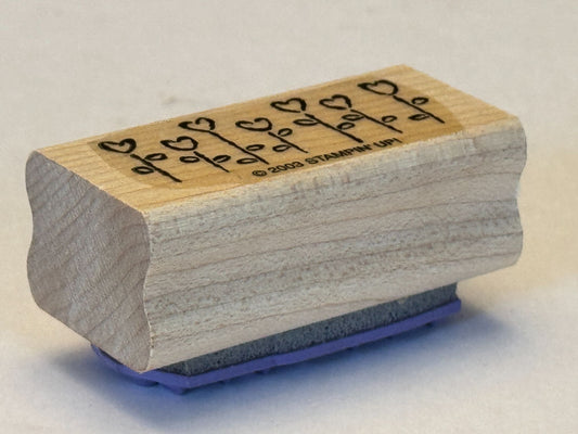 Stampin Up Rubber Stamp Heart Shaped Flowers Valentines Day Border Card Making