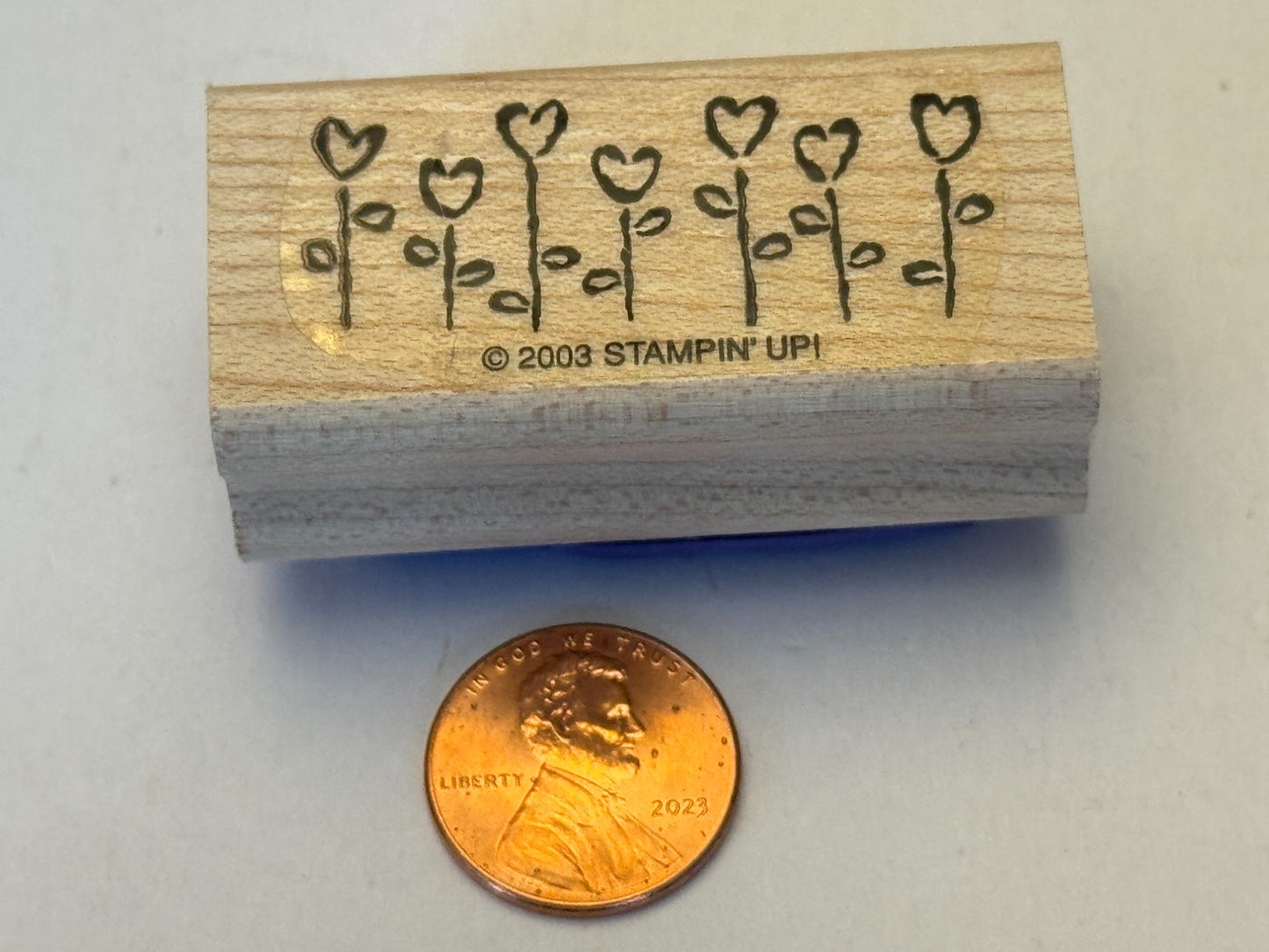 Stampin Up Rubber Stamp Heart Shaped Flowers Valentines Day Border Card Making
