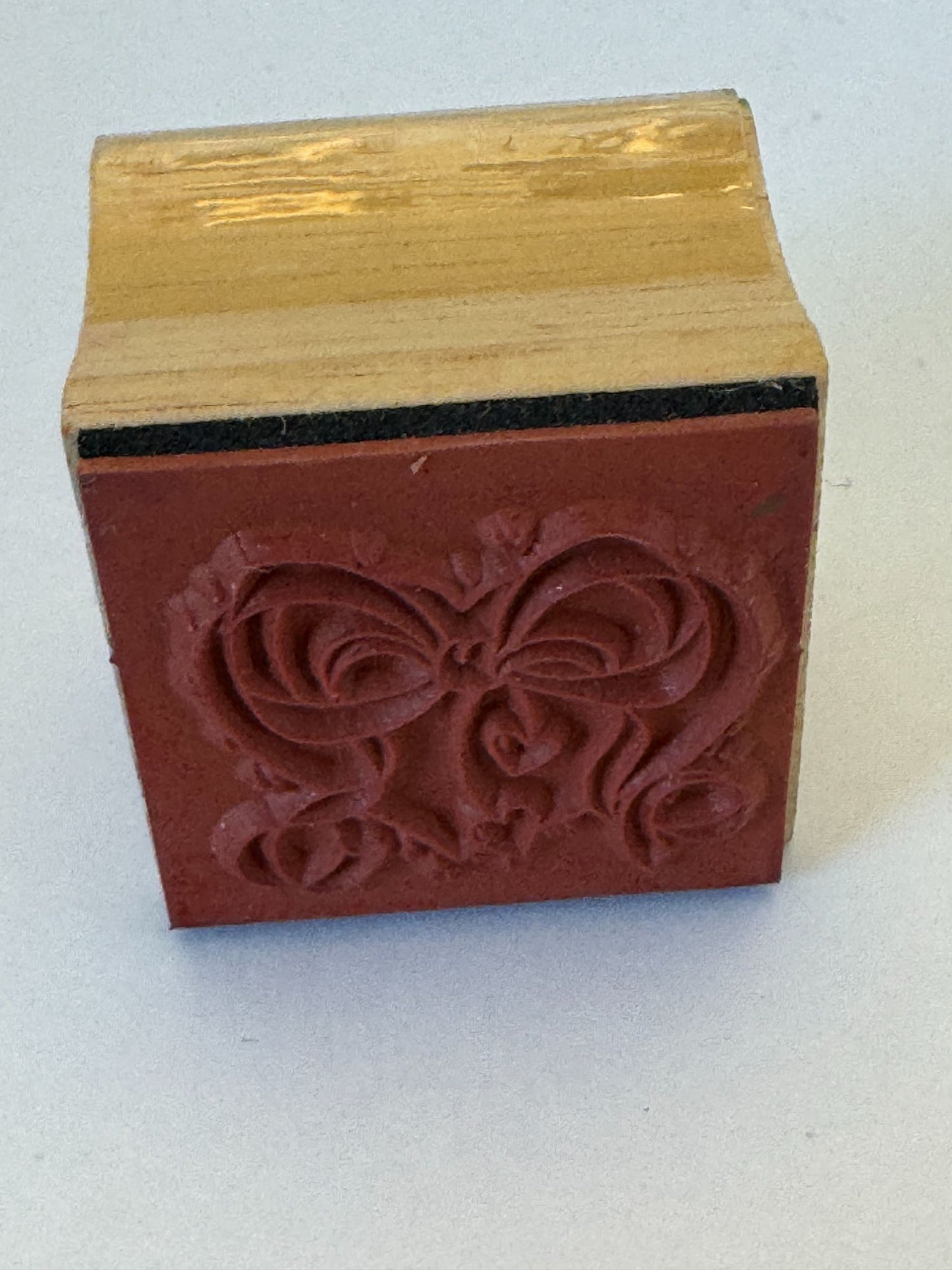 Heart Rubber Stamp Ribbon Bow Card Making Love Anniversary Card Making Wedding