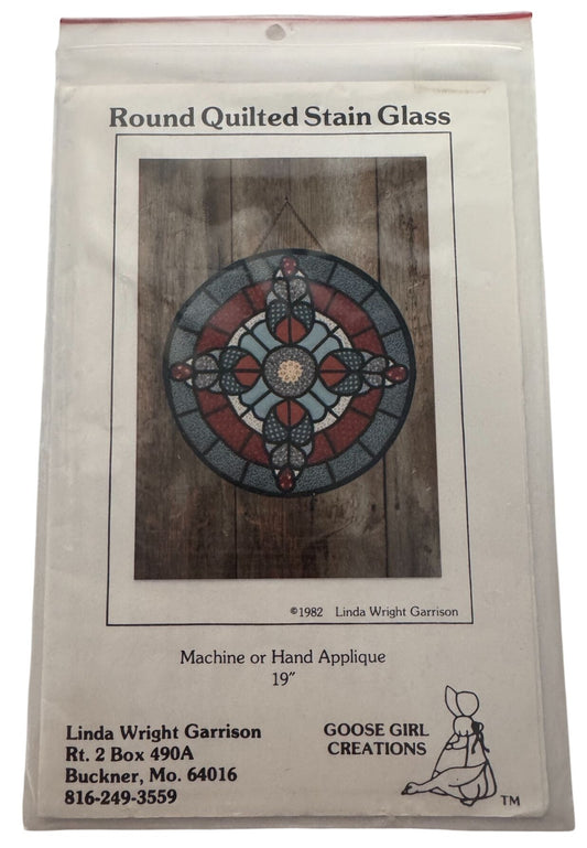 Garrison Goose Girl Creations Quilting Pattern Round Quilted Stained Glass 1980s