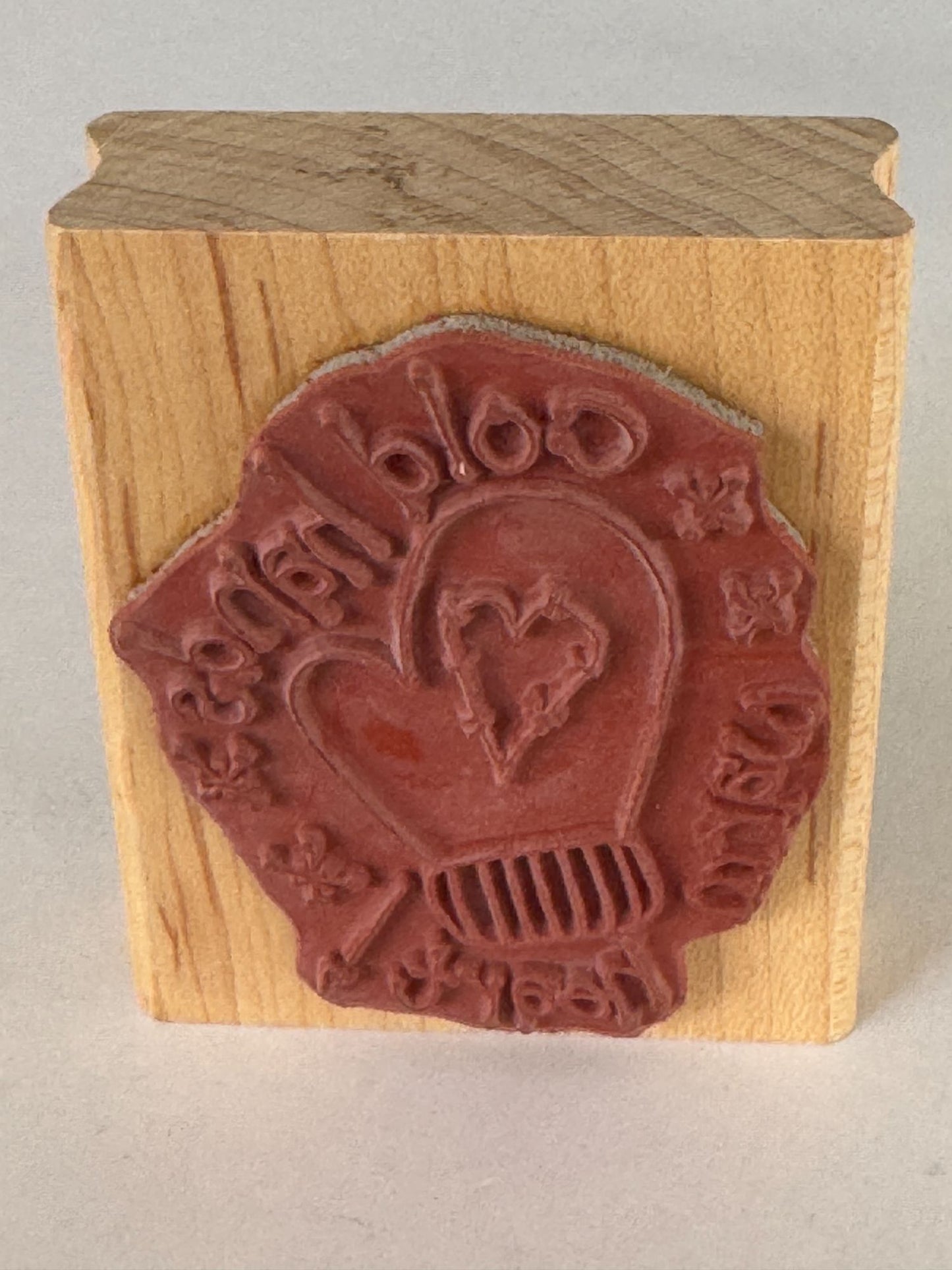 Tami Comstock Rubber Stamp Cold Hands Warm Heart Mittens Glove Heart Winter Wood