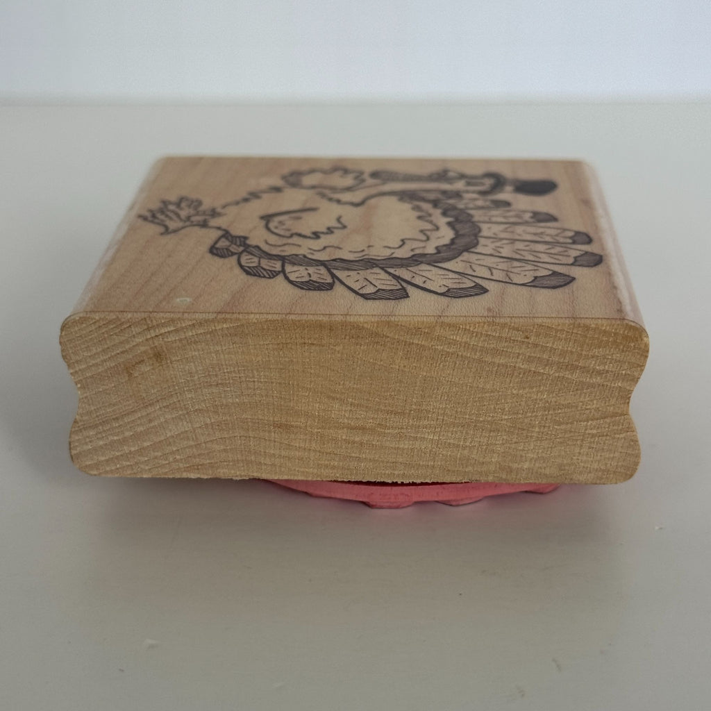 Stampabilities Rubber Stamp Sketchy Turkey Thanksgiving Greetings Card Making Fall Wood Mounted