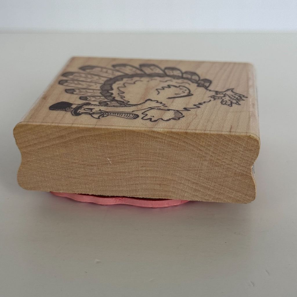 Stampabilities Rubber Stamp Sketchy Turkey Thanksgiving Greetings Card Making Fall Wood Mounted