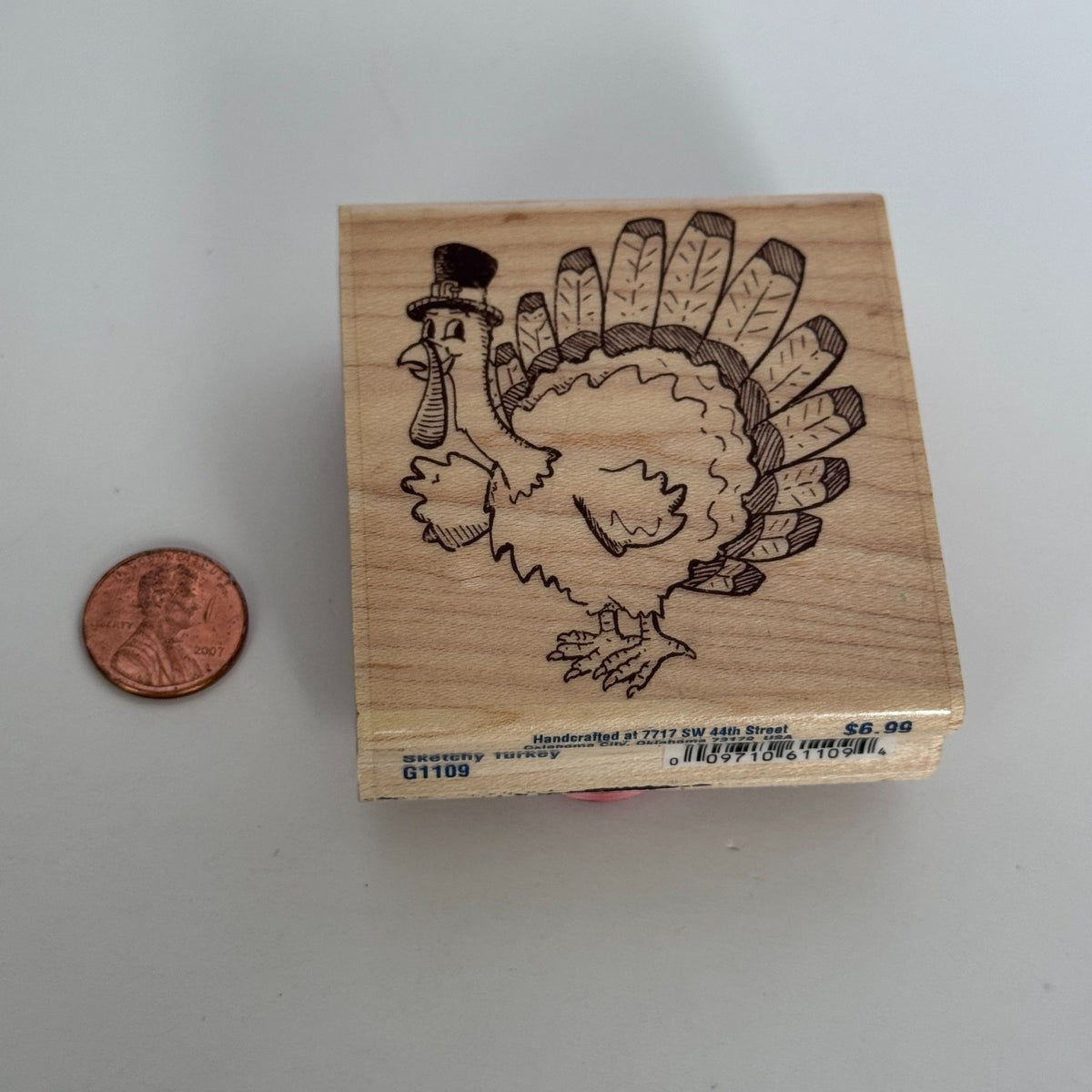 Stampabilities Rubber Stamp Sketchy Turkey Thanksgiving Greetings Card Making Fall Wood Mounted