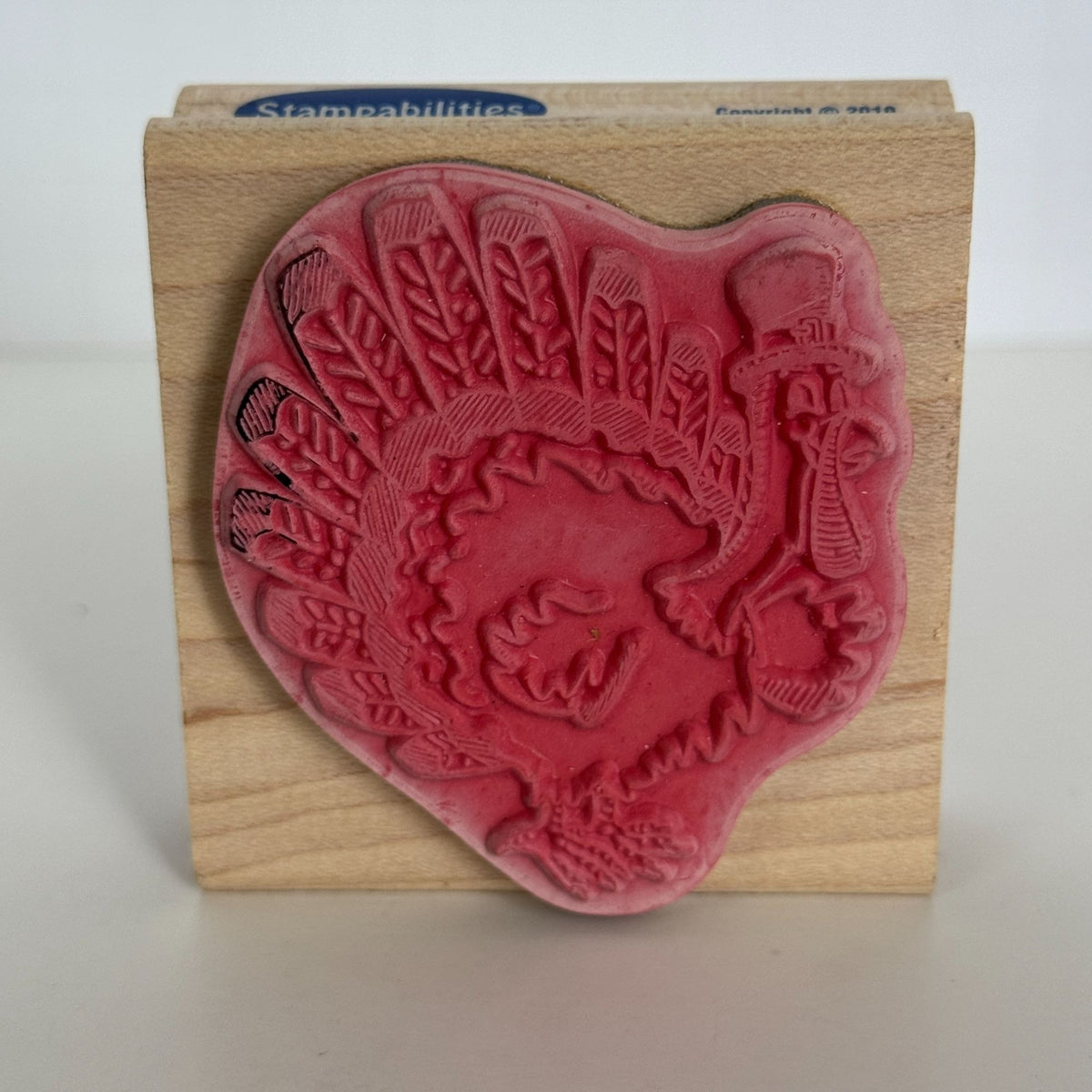 Stampabilities Rubber Stamp Sketchy Turkey Thanksgiving Greetings Card Making Fall Wood Mounted