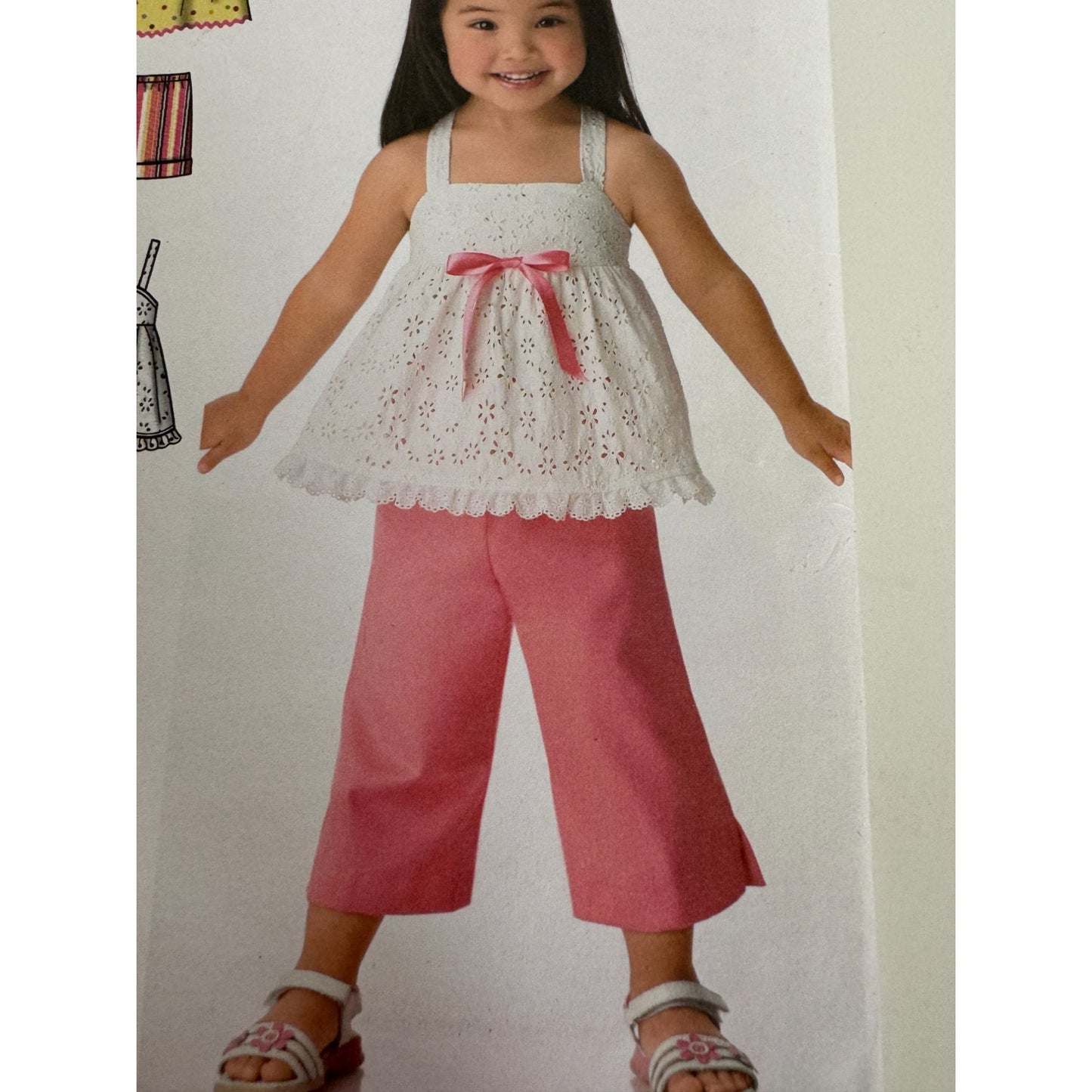 Simplicity Sewing Pattern 4203 Toddler Easy Dress Top Cropped Pants Shorts 1/2-4