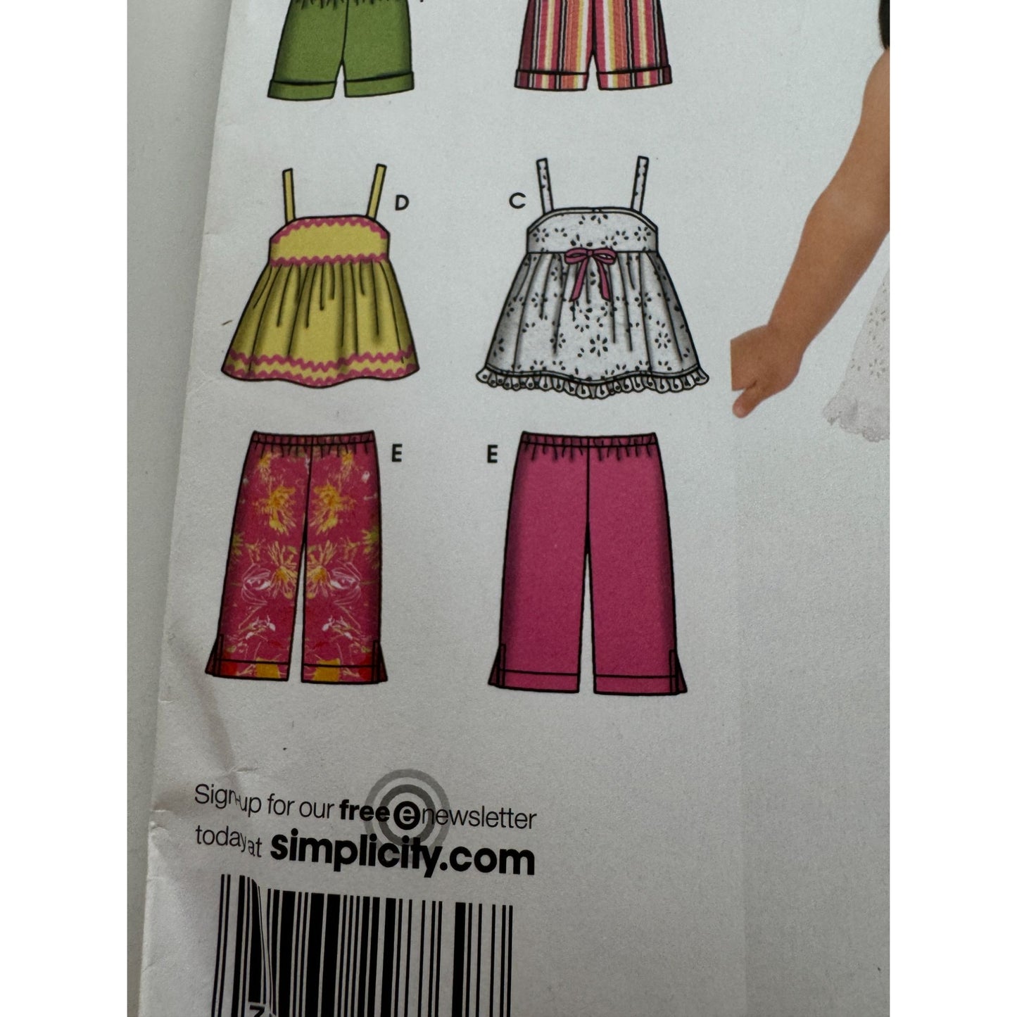 Simplicity Sewing Pattern 4203 Toddler Easy Dress Top Cropped Pants Shorts 1/2-4