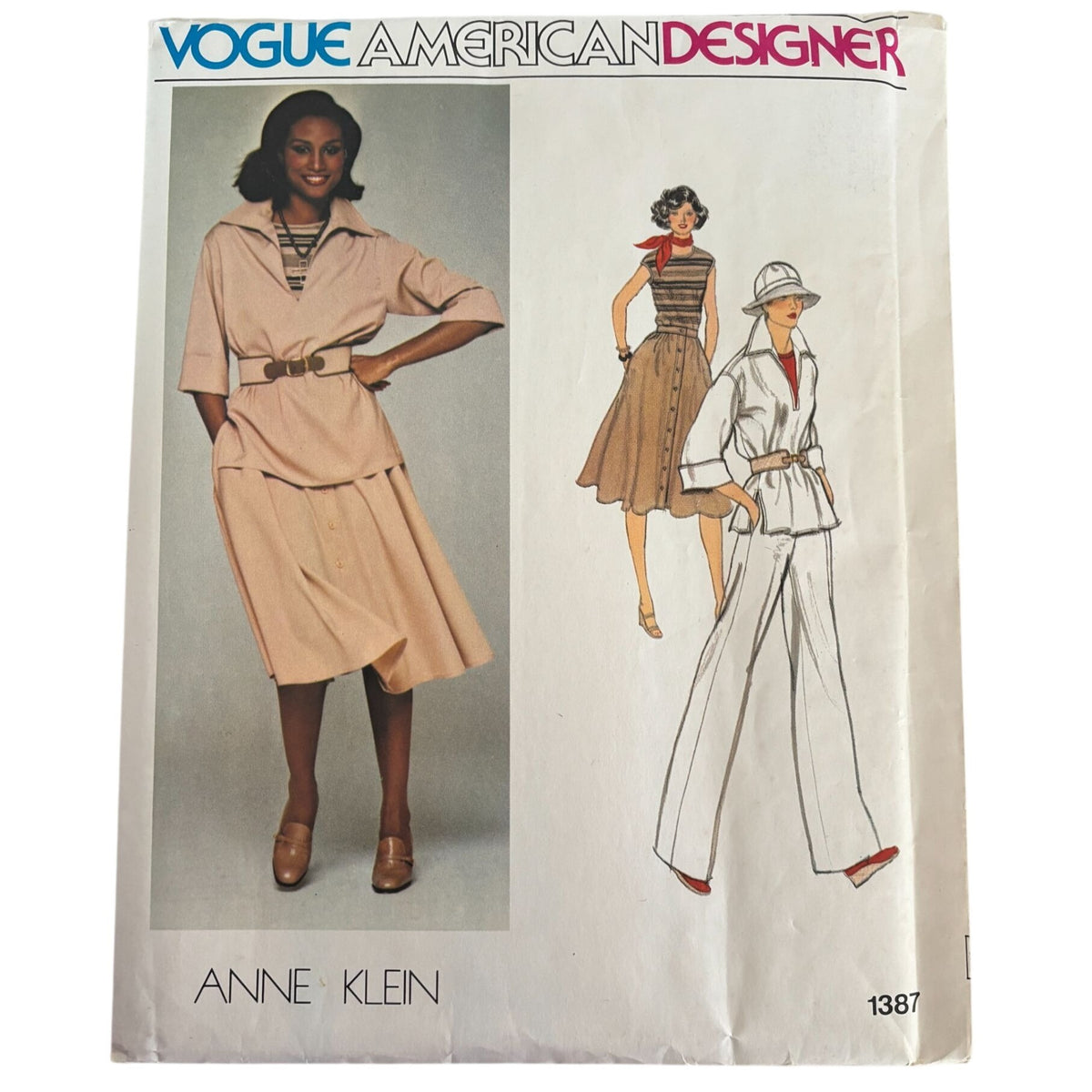 Vogue Sewing Pattern 1387 American Designer Anne Klein 1970s Top Pants Size 8 Uncut