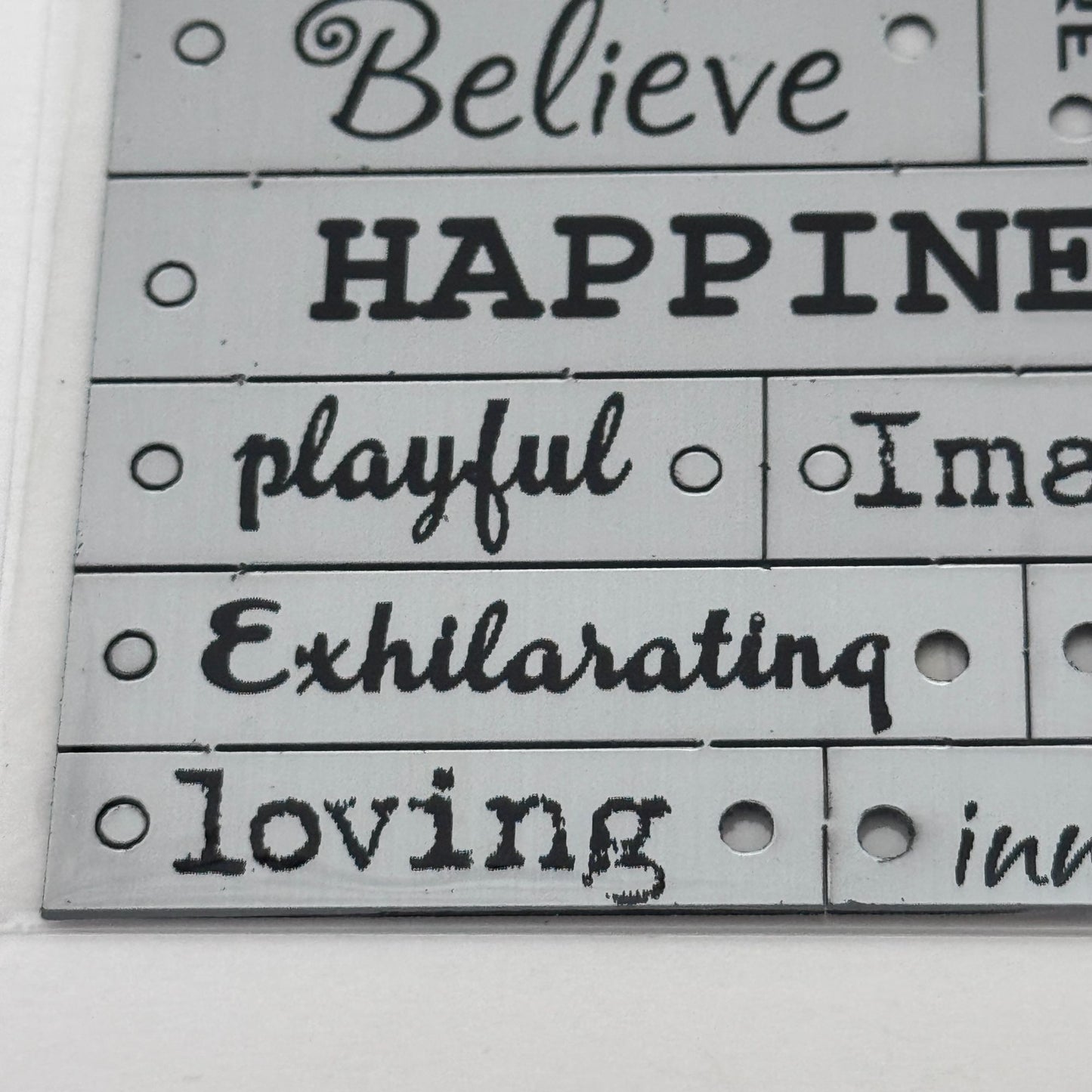 DieCuts with a View Metallic Accents Inspiration Words Embellishments Dream Believe Happiness Imagine Exhilarating
