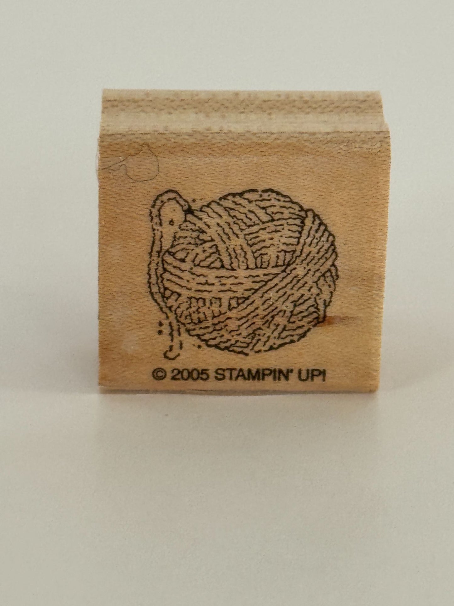 Stampin Up Wood Rubber Stamps Set Cattitude Cat Yarn Fish Bowl Paw Print Funny