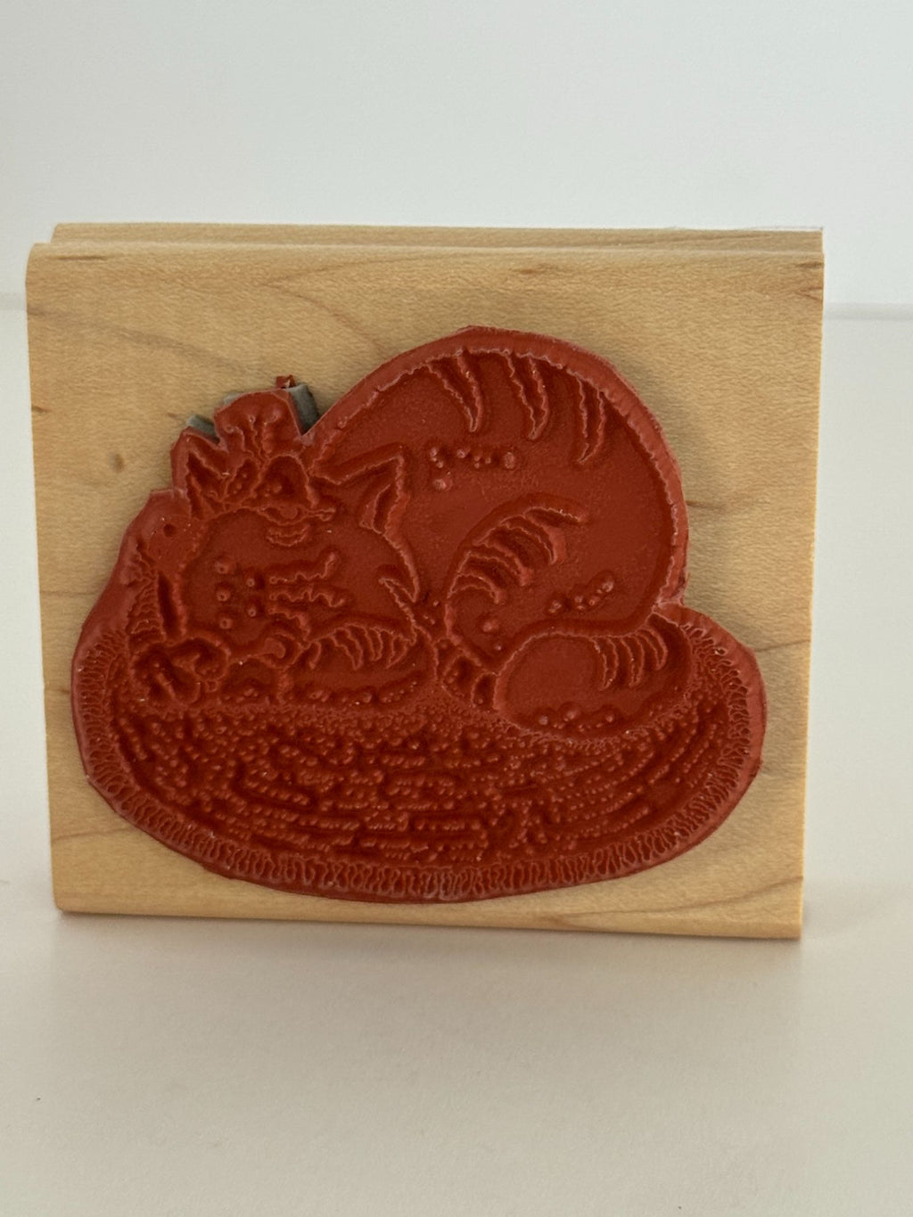 Stampin Up Wood Rubber Stamps Set Cattitude Cat Yarn Fish Bowl Paw Print Funny