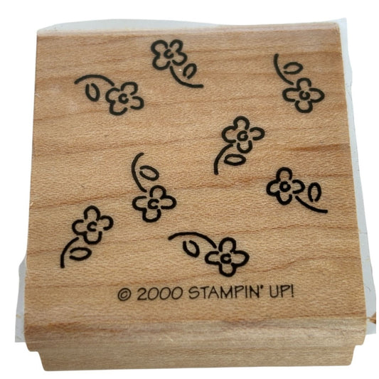 Stampin Up Rubber Stamp Flowers Falling Itty Bitty Spring Background Card Making