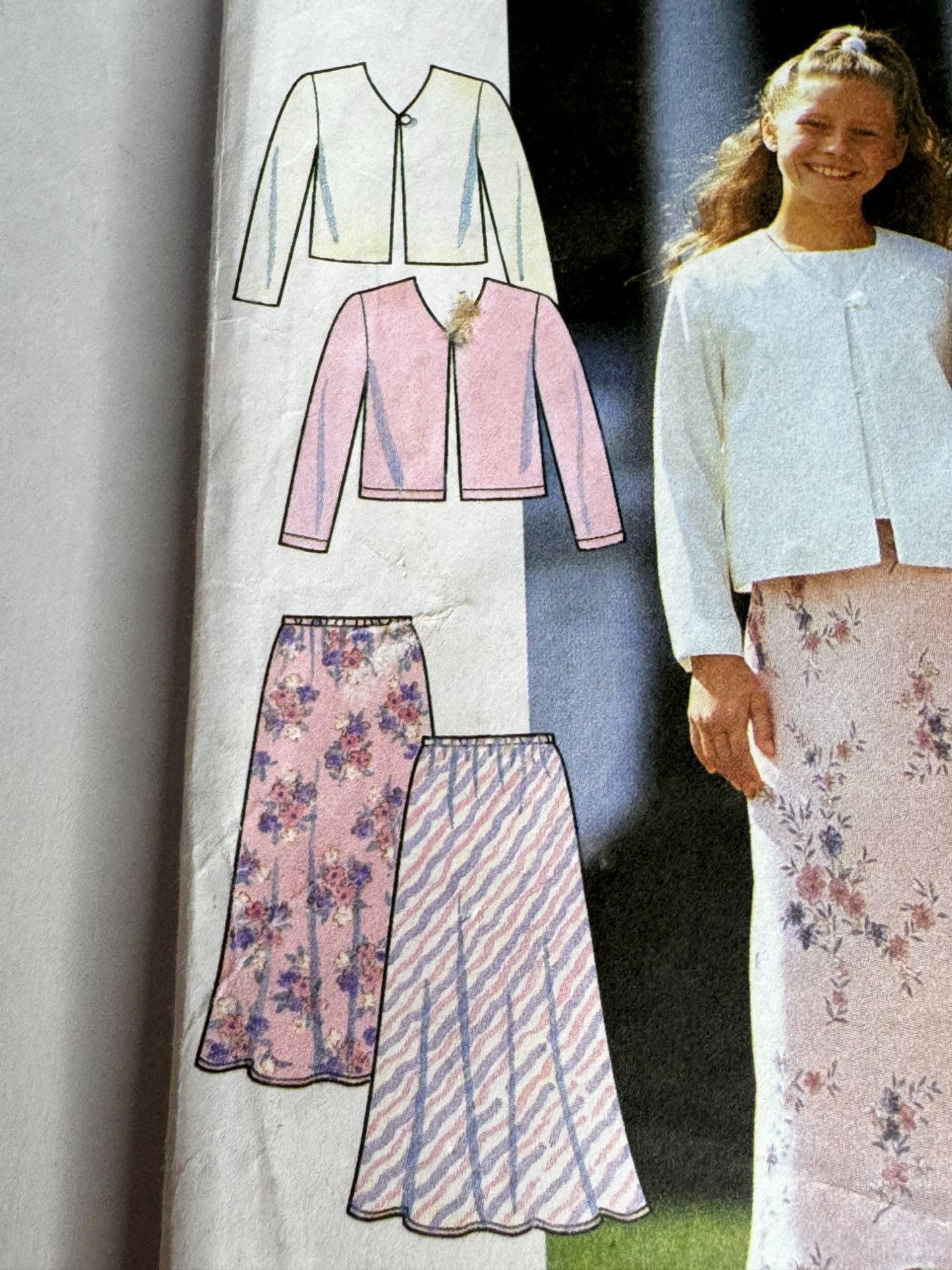 Simplicity Sewing Pattern 8550 Girls Jacket Top Skirt Pants Sizes 7 8 10 Easy UC