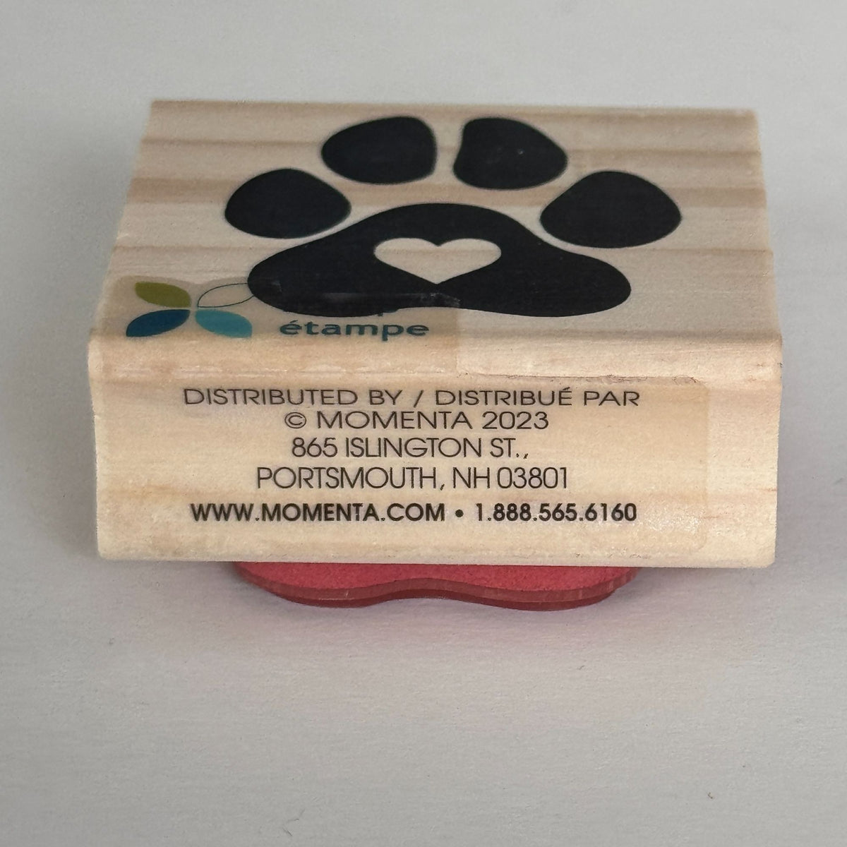 Momenta Rubber Stamp Paw Print Heart Pet Dog Cat Love Animal Card Making Wooden