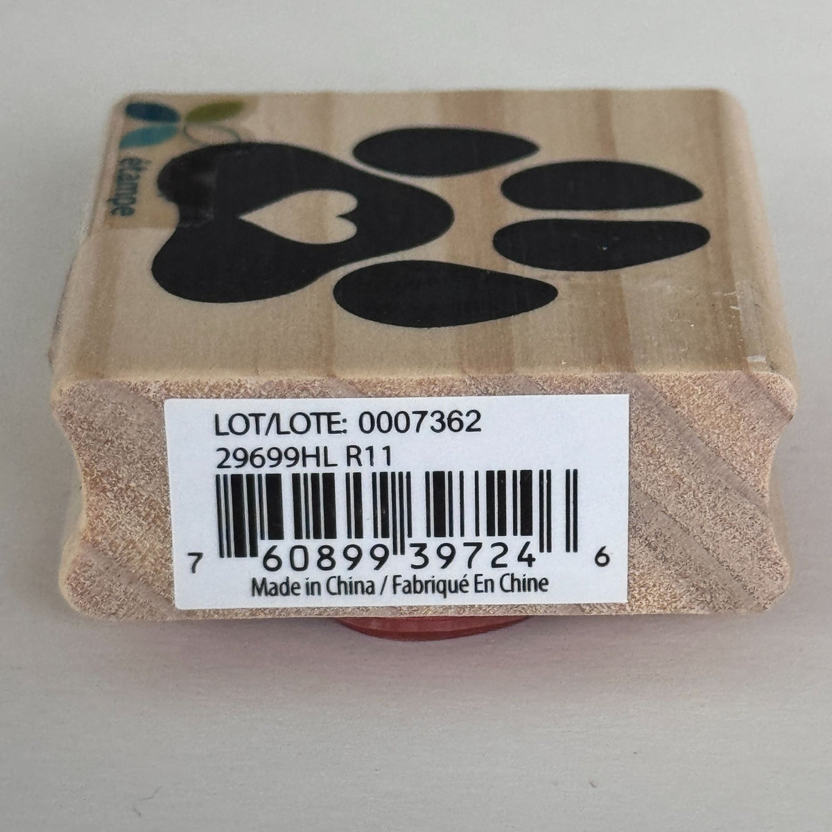 Momenta Rubber Stamp Paw Print Heart Pet Dog Cat Love Animal Card Making Wooden